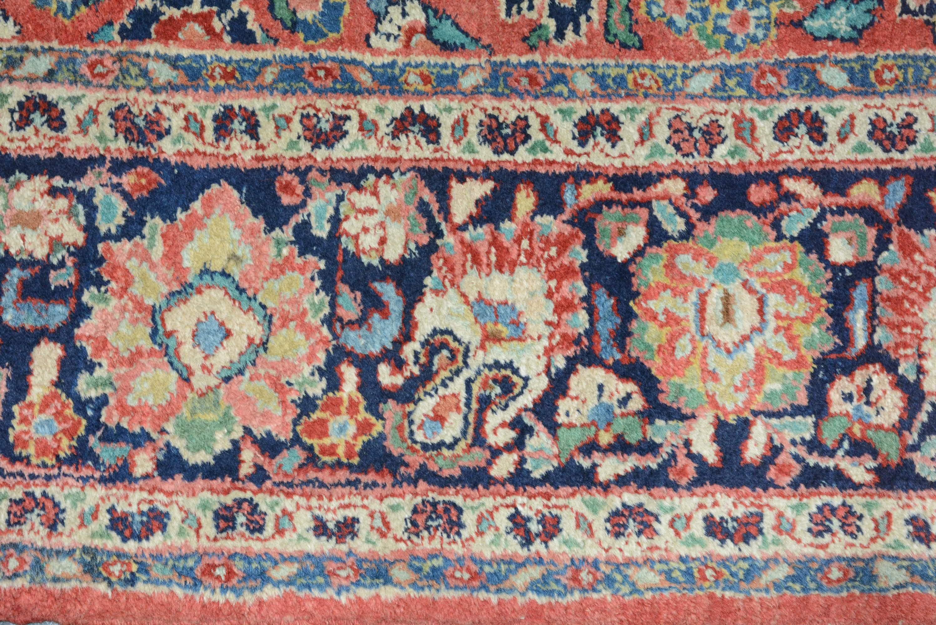 Wool Vintage Persian Sarouk Carpet For Sale