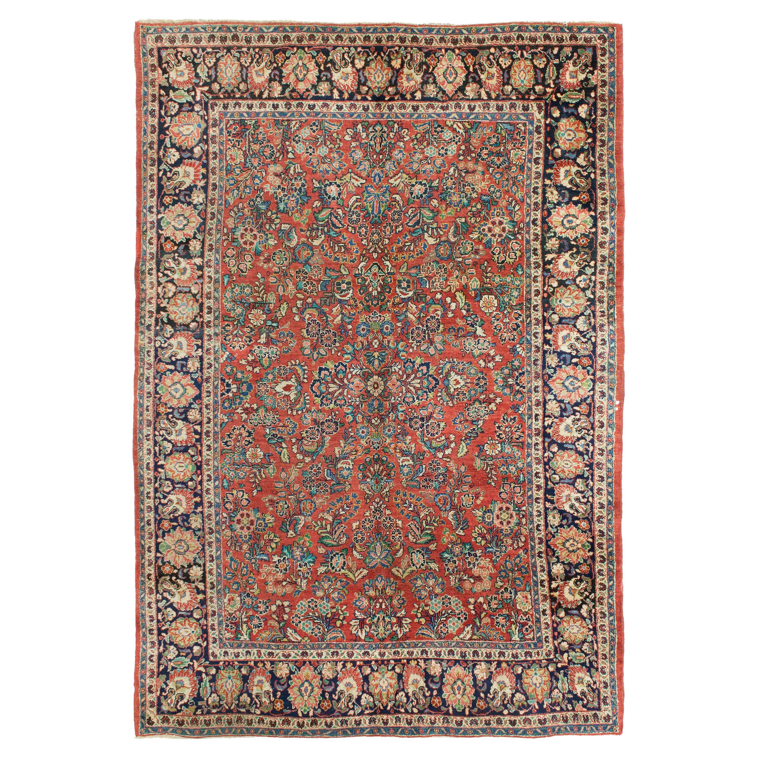 Vintage Persian Sarouk Carpet For Sale