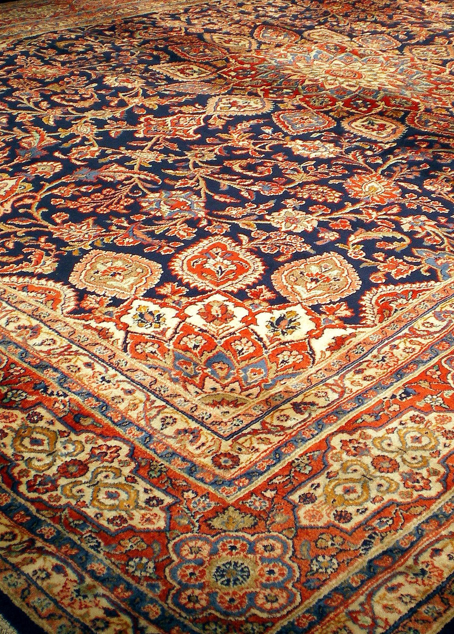 Hand-Knotted Vintage Persian Sarouk For Sale