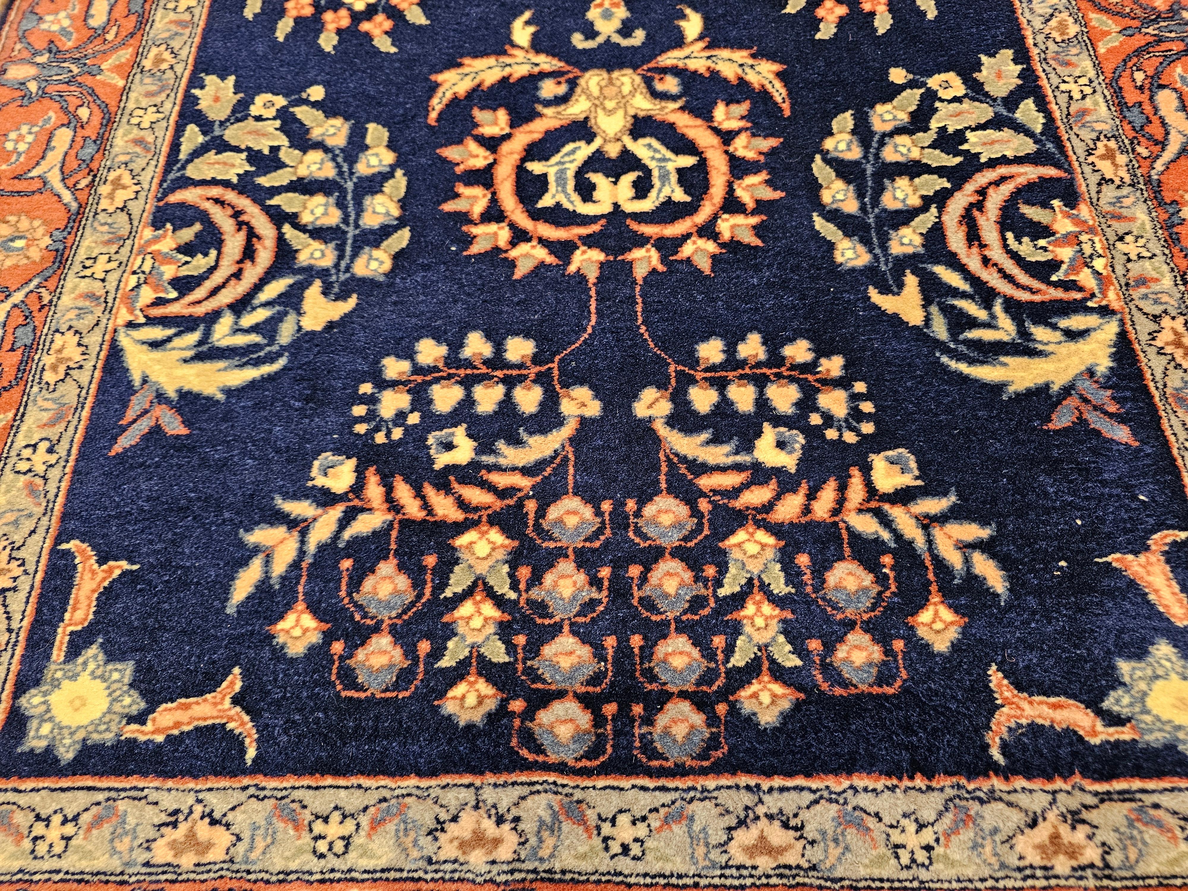 Persischer Sarouk in Allover-Blumenmuster, Vintage im Zustand „Gut“ im Angebot in Barrington, IL