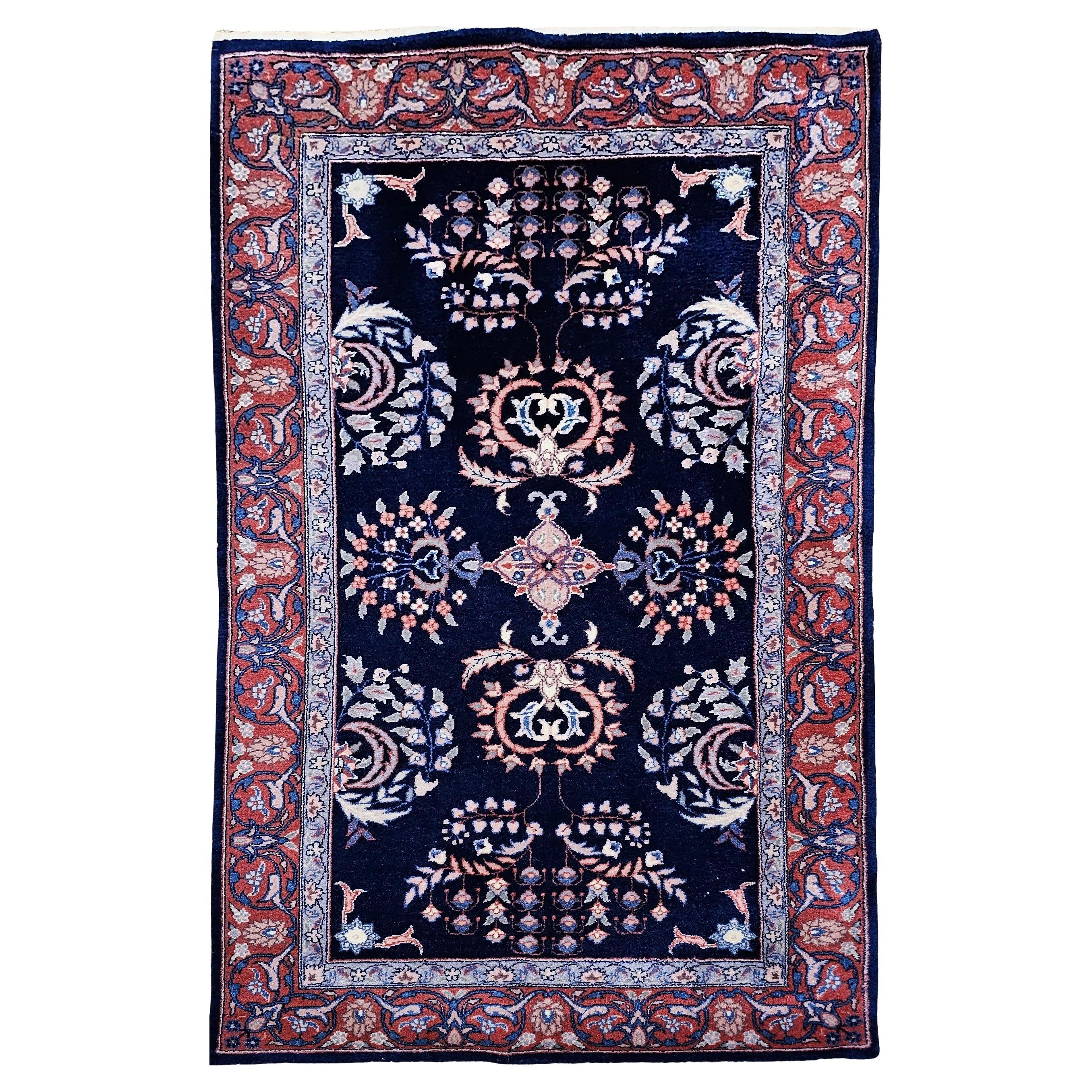 Sarouk persan vintage à motif floral