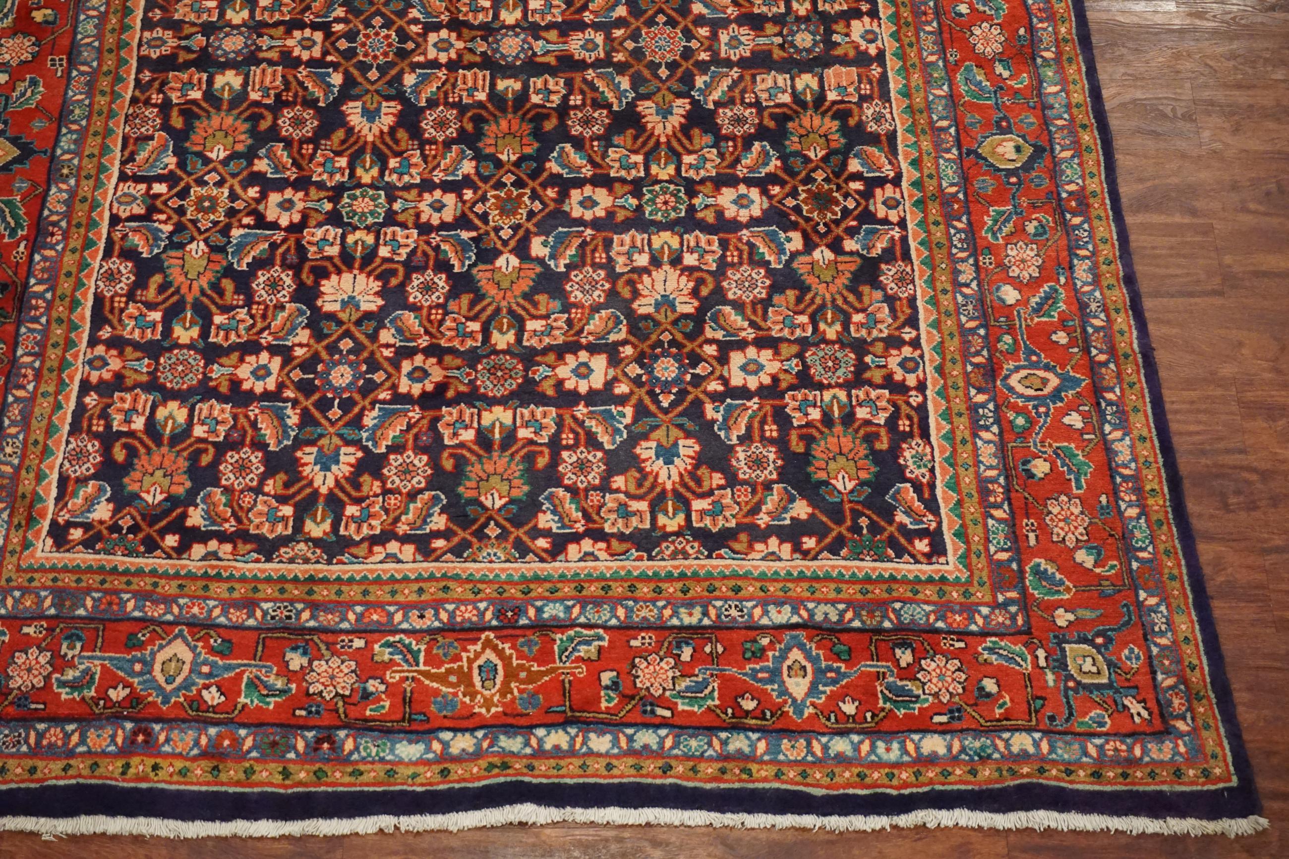20th Century Vintage Persian Sarouk Mahal Herati Rug, circa 1940 For Sale