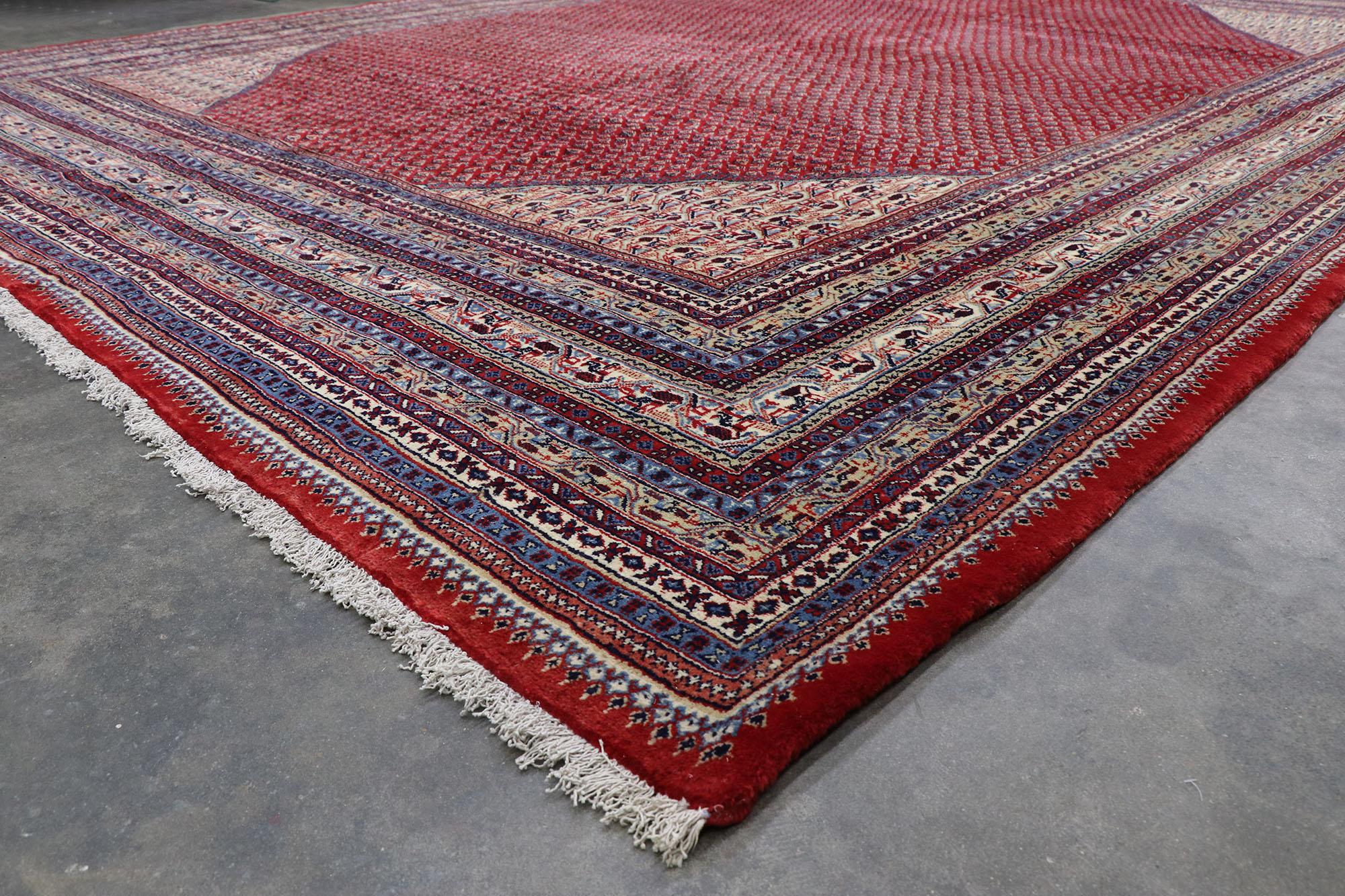 20th Century Vintage Persian Sarouk Mir Boteh Rug with Jacobean Style For Sale