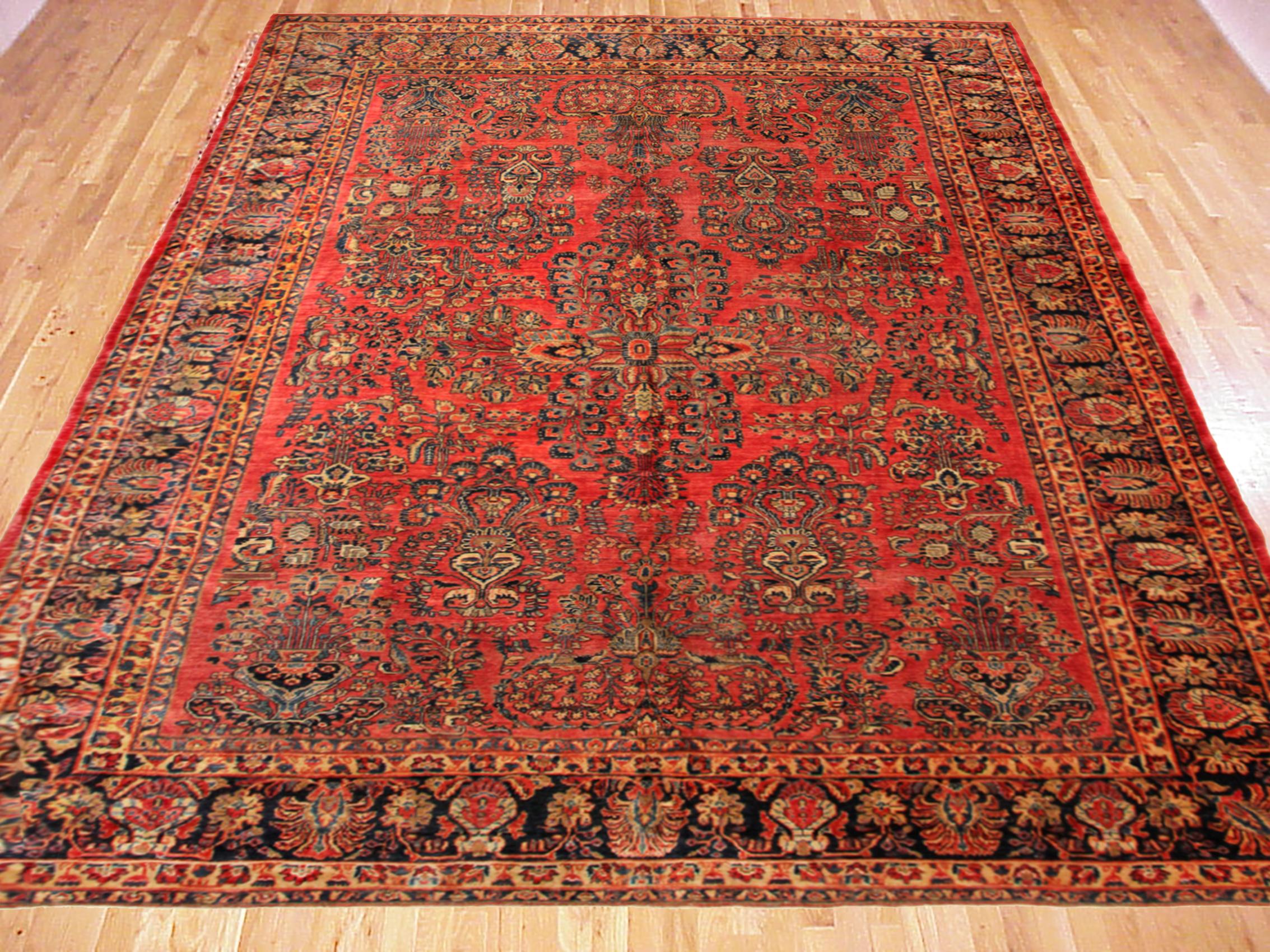 Alfombra oriental persa vintage Sarouk, circa 1920, Tamaño de la habitación.

Alfombra oriental persa Sarouk vintage, tamaño 11'7