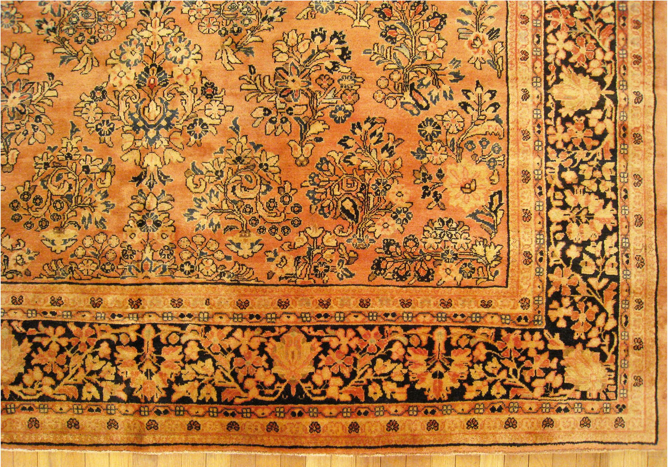 Mid-20th Century Vintage Persian Sarouk Oriental Rug, in Room Size, with Intricate Floral Design For Sale