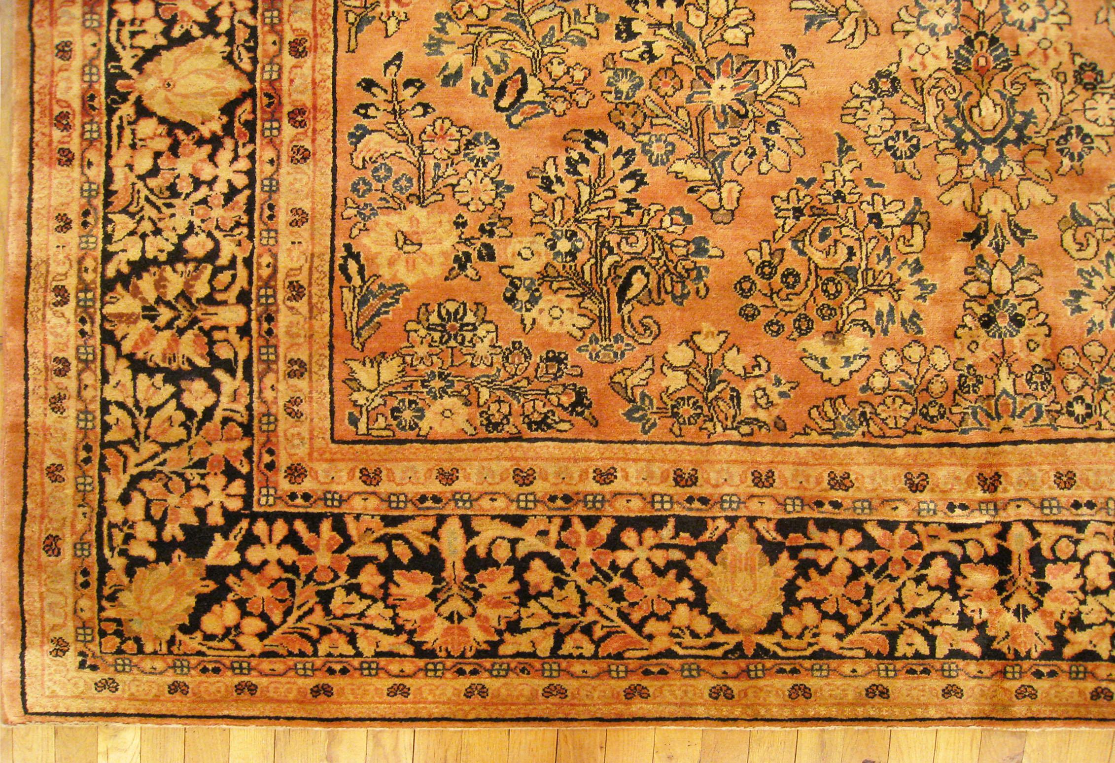 Persischer Sarouk- Orientalischer Teppich in Zimmergre, mit kompliziertem Blumenmuster im Angebot 2