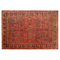 Vintage Persian Sarouk Oriental Rug, in Room Size, with Intricate Floral Design