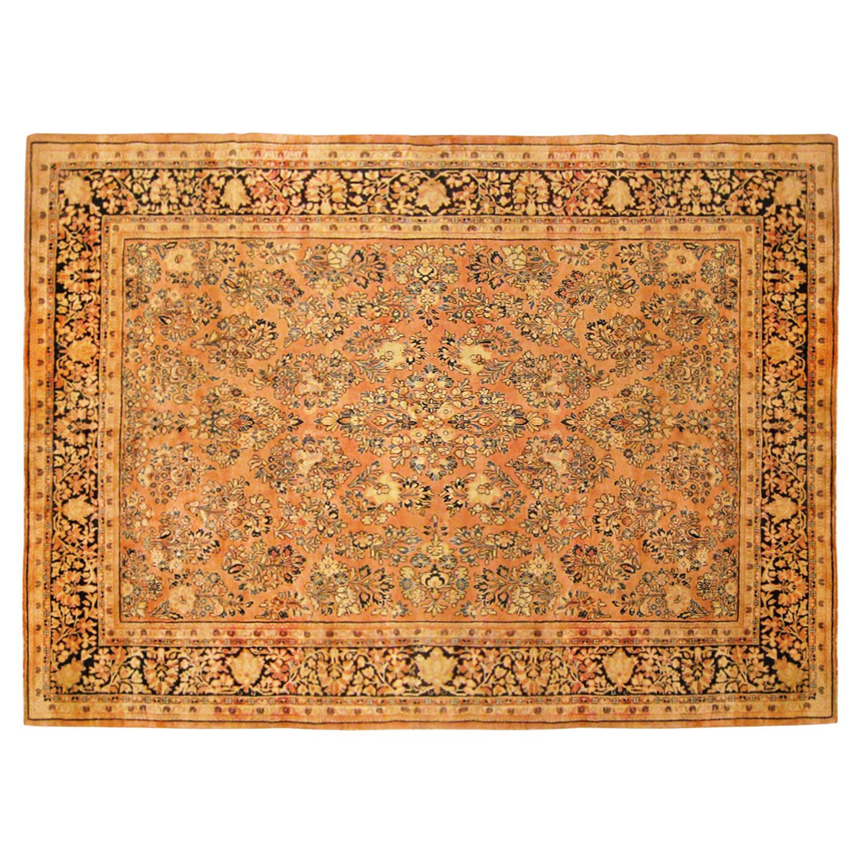 Vintage Persian Sarouk Oriental Rug, in Room Size, with Intricate Floral Design For Sale