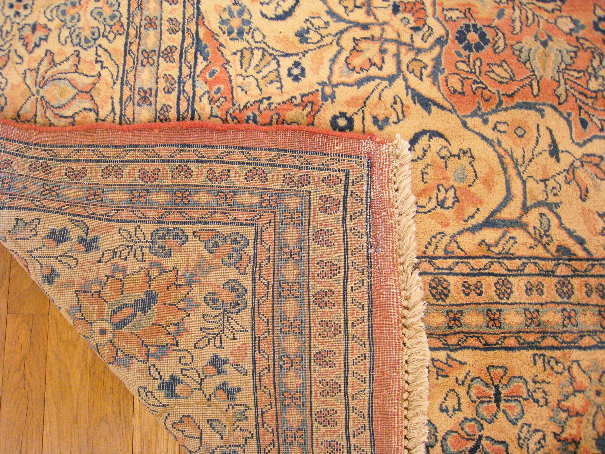 Orientalischer persischer Sarouk-Teppich im Vintage-Stil, in Zimmergröße, mit Medaillon, um 1940 im Angebot 3