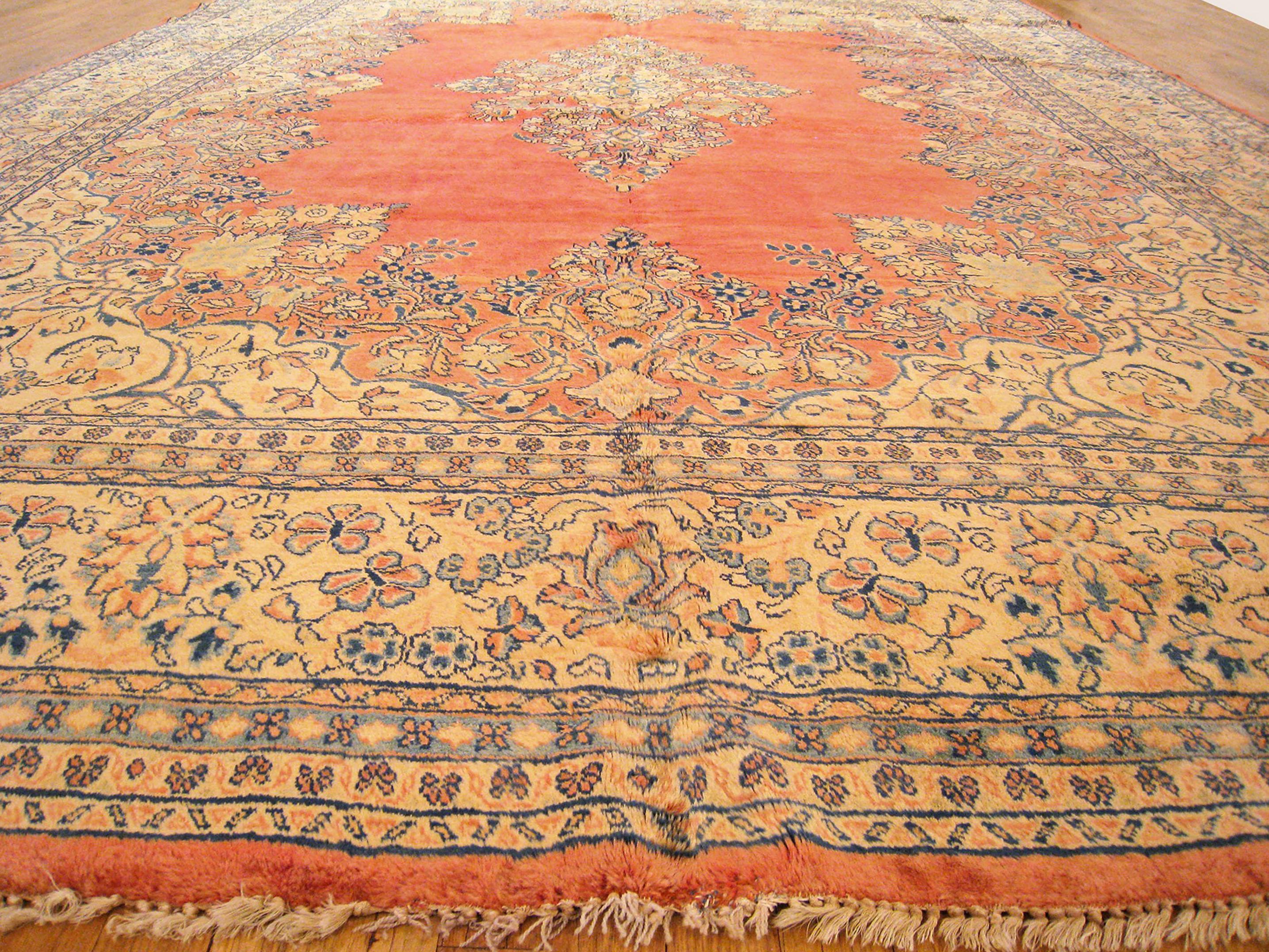 Vintage Persian Sarouk Oriental Rug, in Room Size, with Medallion, circa 1940 For Sale 5