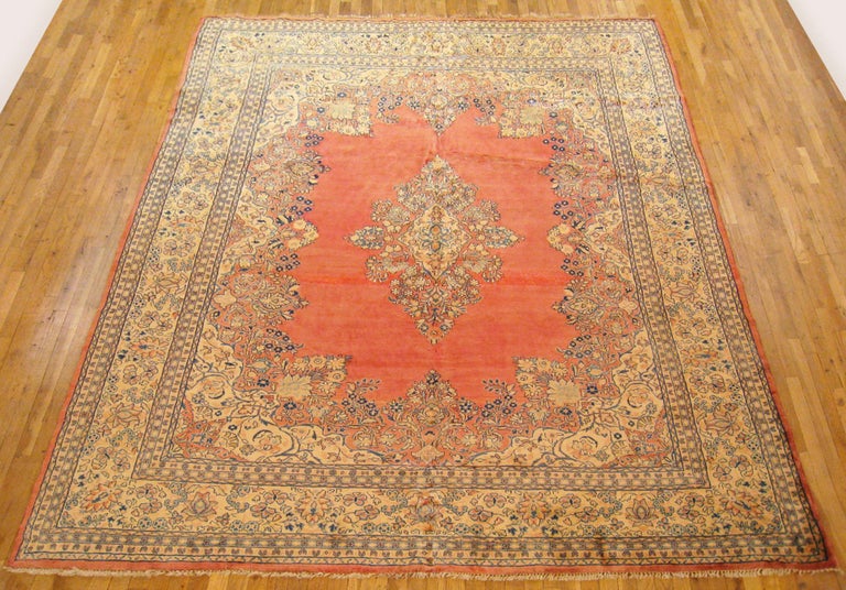 Vintage Persian Sarouk Oriental Rug, in Room Size, with Medallion
