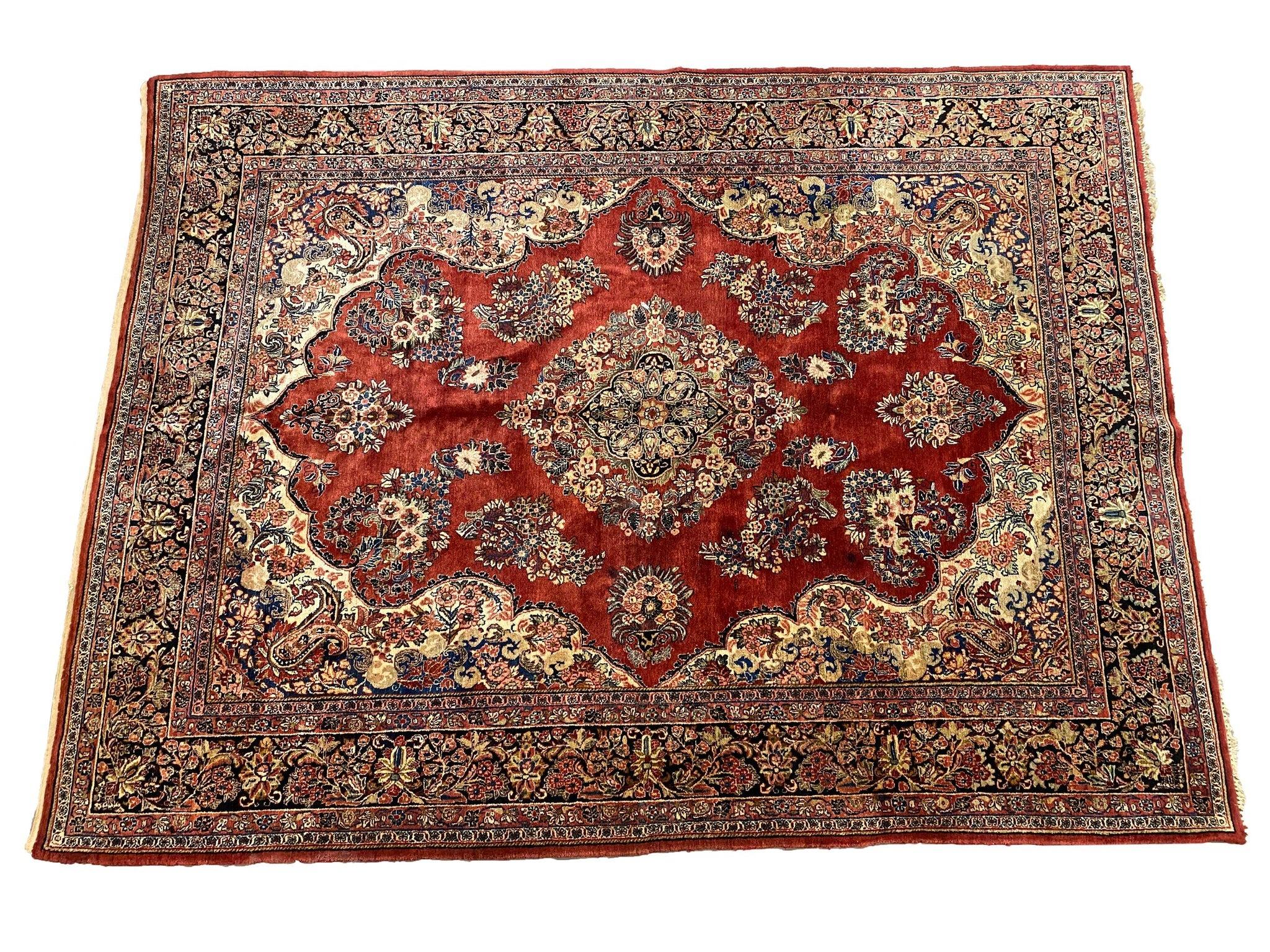  Vintage Persian Sarouk Rug - 12' x 9' In Good Condition For Sale In Newmanstown, PA