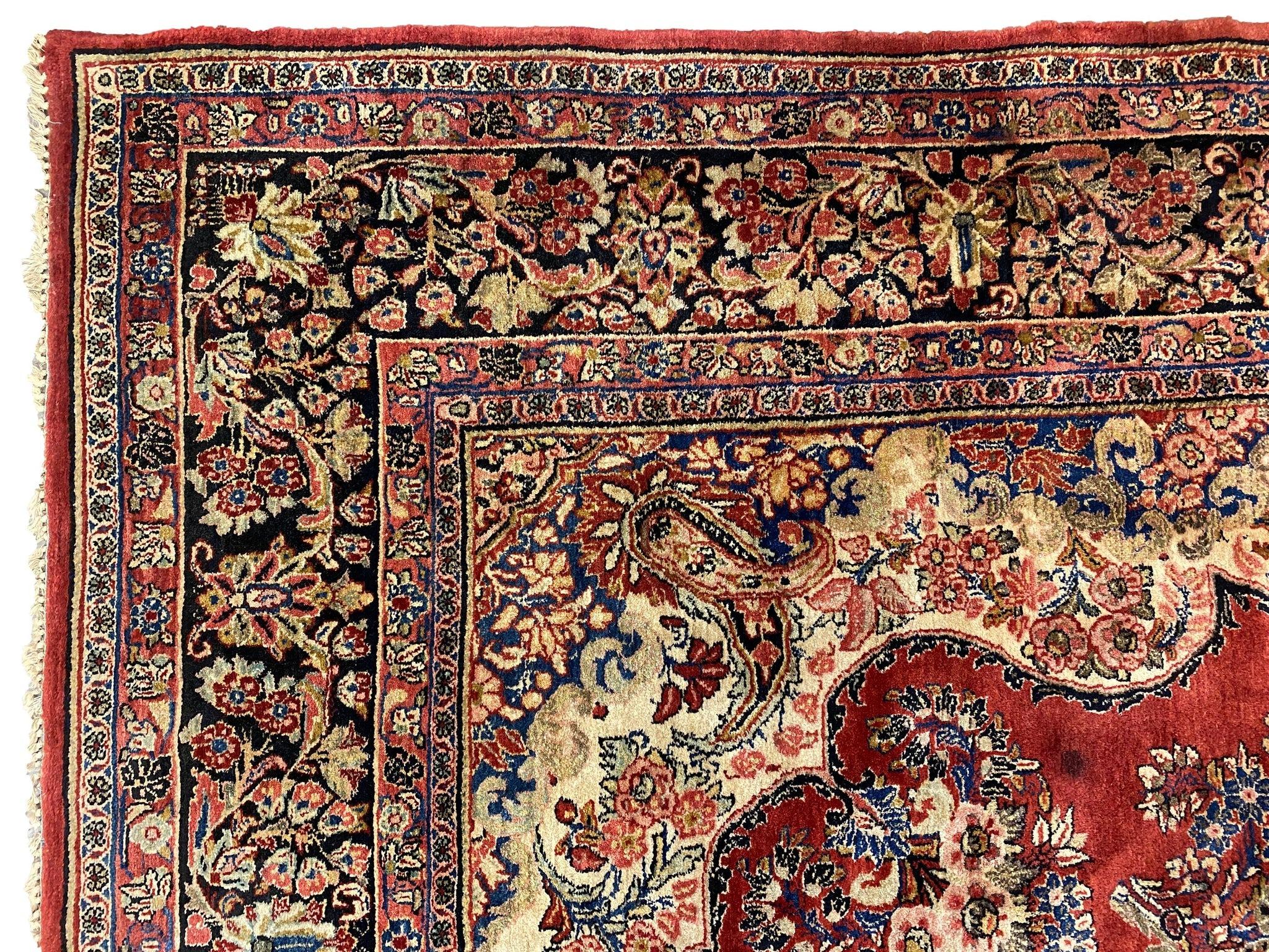  Persischer Sarouk-Teppich im Vintage-Stil - 12' x 9' (Mitte des 20. Jahrhunderts) im Angebot