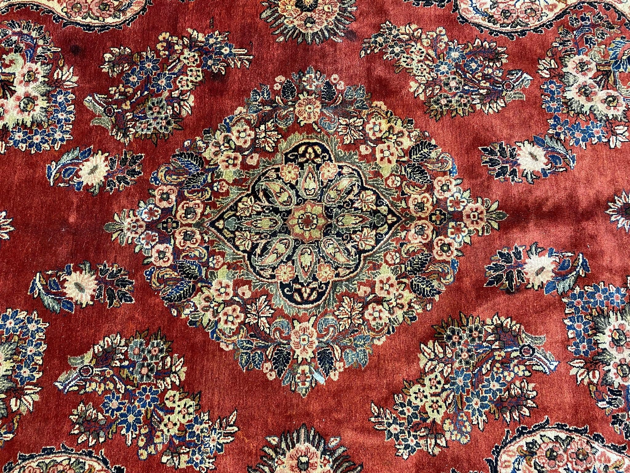 Wool  Vintage Persian Sarouk Rug - 12' x 9' For Sale
