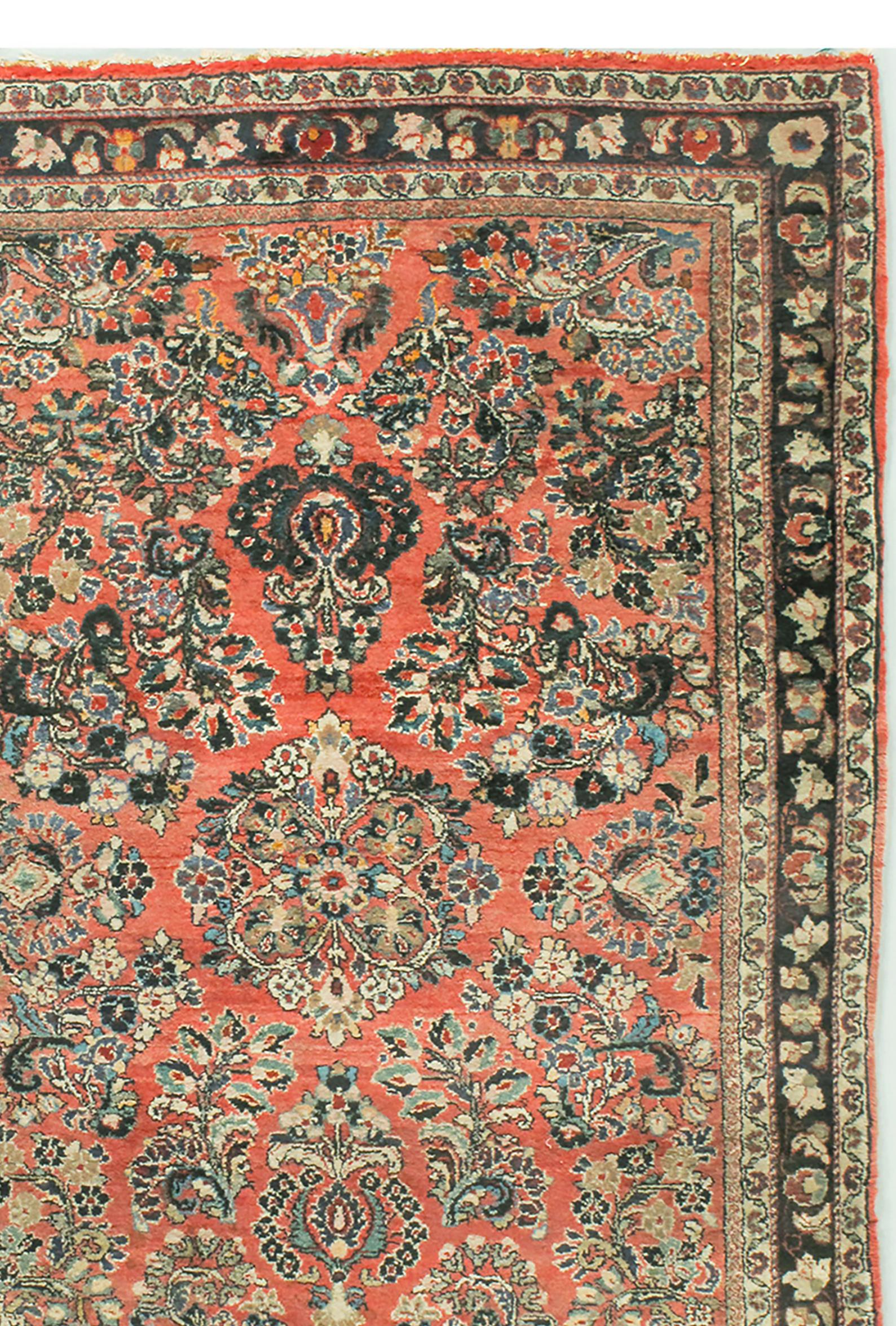 Tappeto persiano Sarouk vintage 3'3 x 4'11 In condizioni buone in vendita a New York, NY