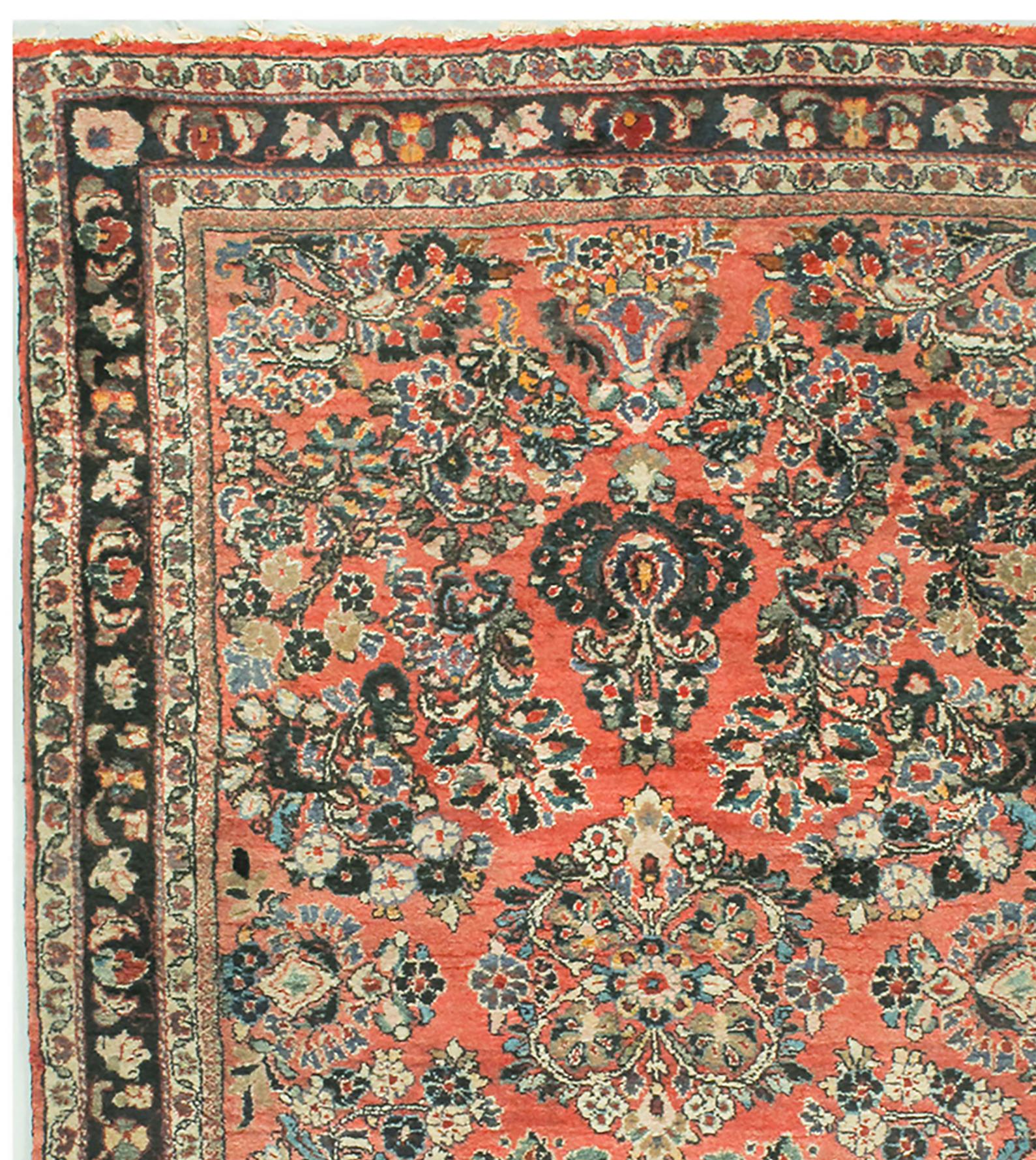 XX secolo Tappeto persiano Sarouk vintage 3'3 x 4'11 in vendita