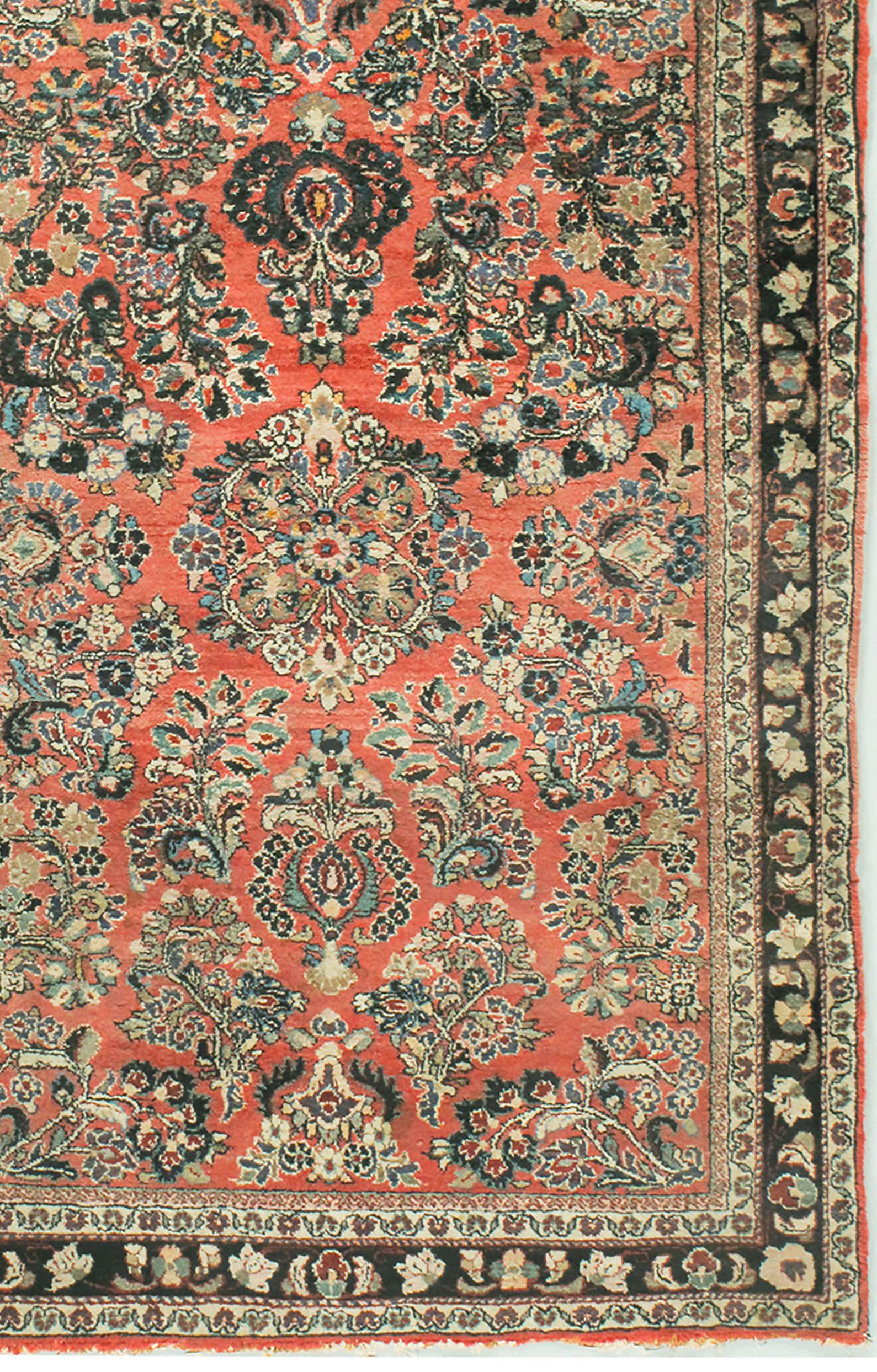 Tappeto persiano Sarouk vintage 3'3 x 4'11 in vendita 1
