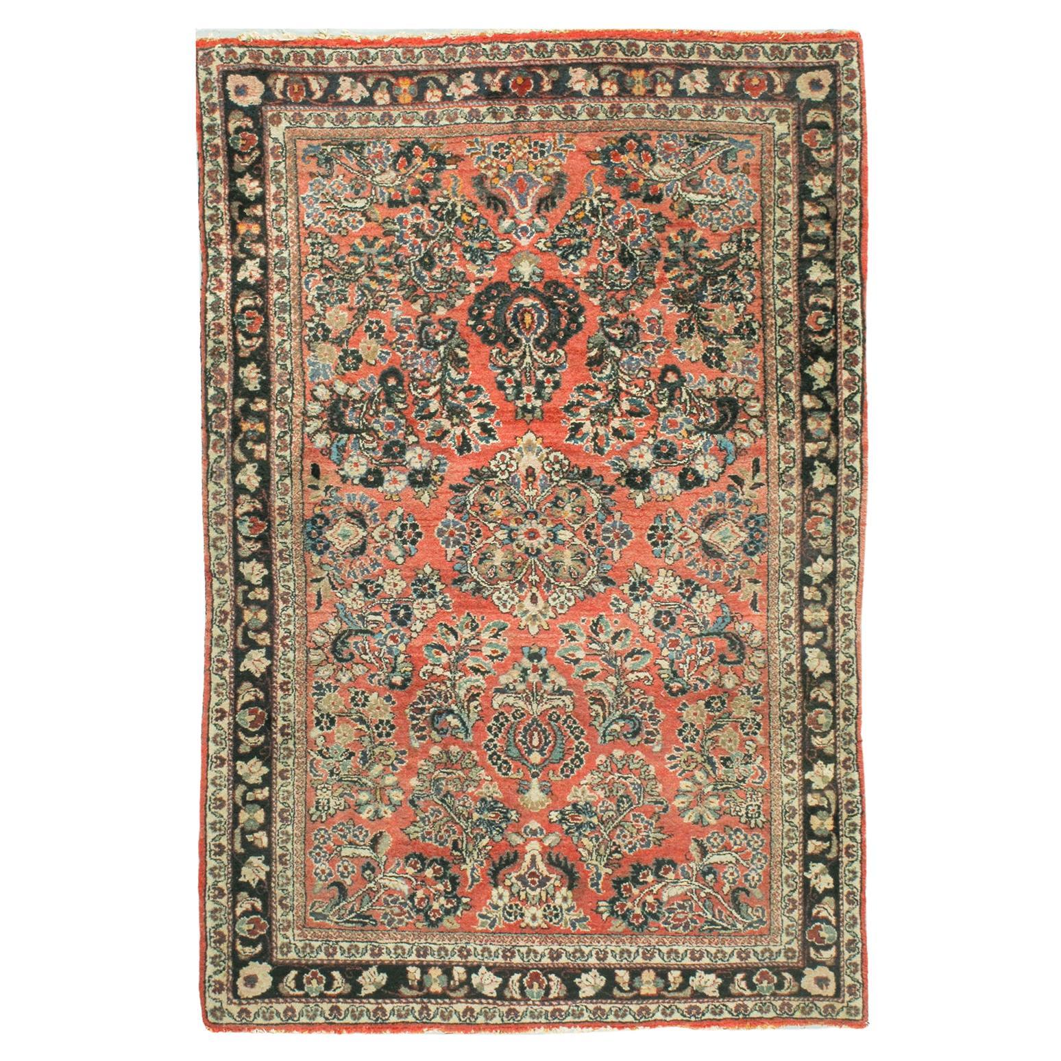 Vintage Persian Sarouk Rug 3'3 x 4'11