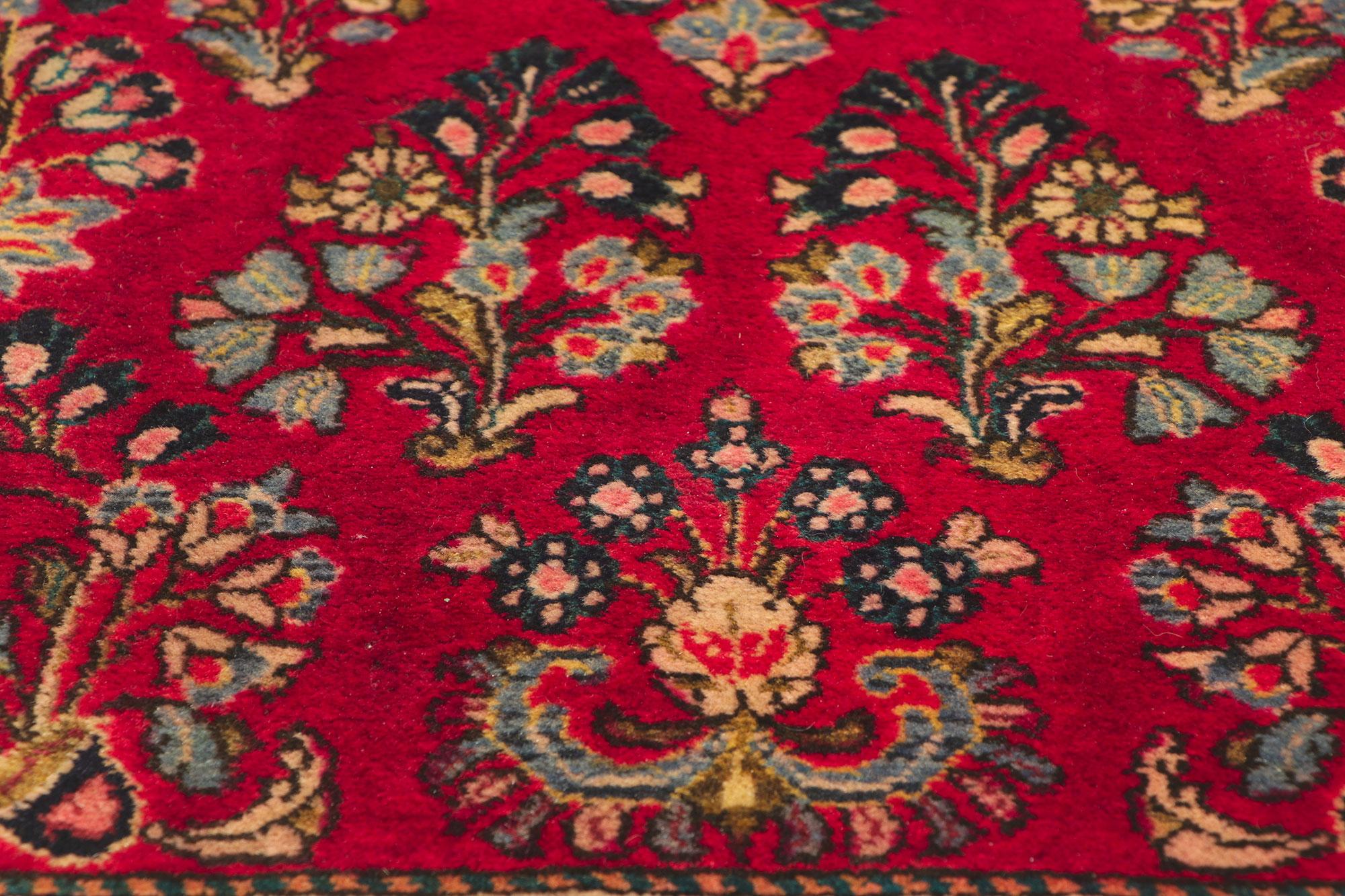 Vintage Persian Sarouk Rug, Traditional Sensibility Meets Regal Allure In Good Condition For Sale In Dallas, TX