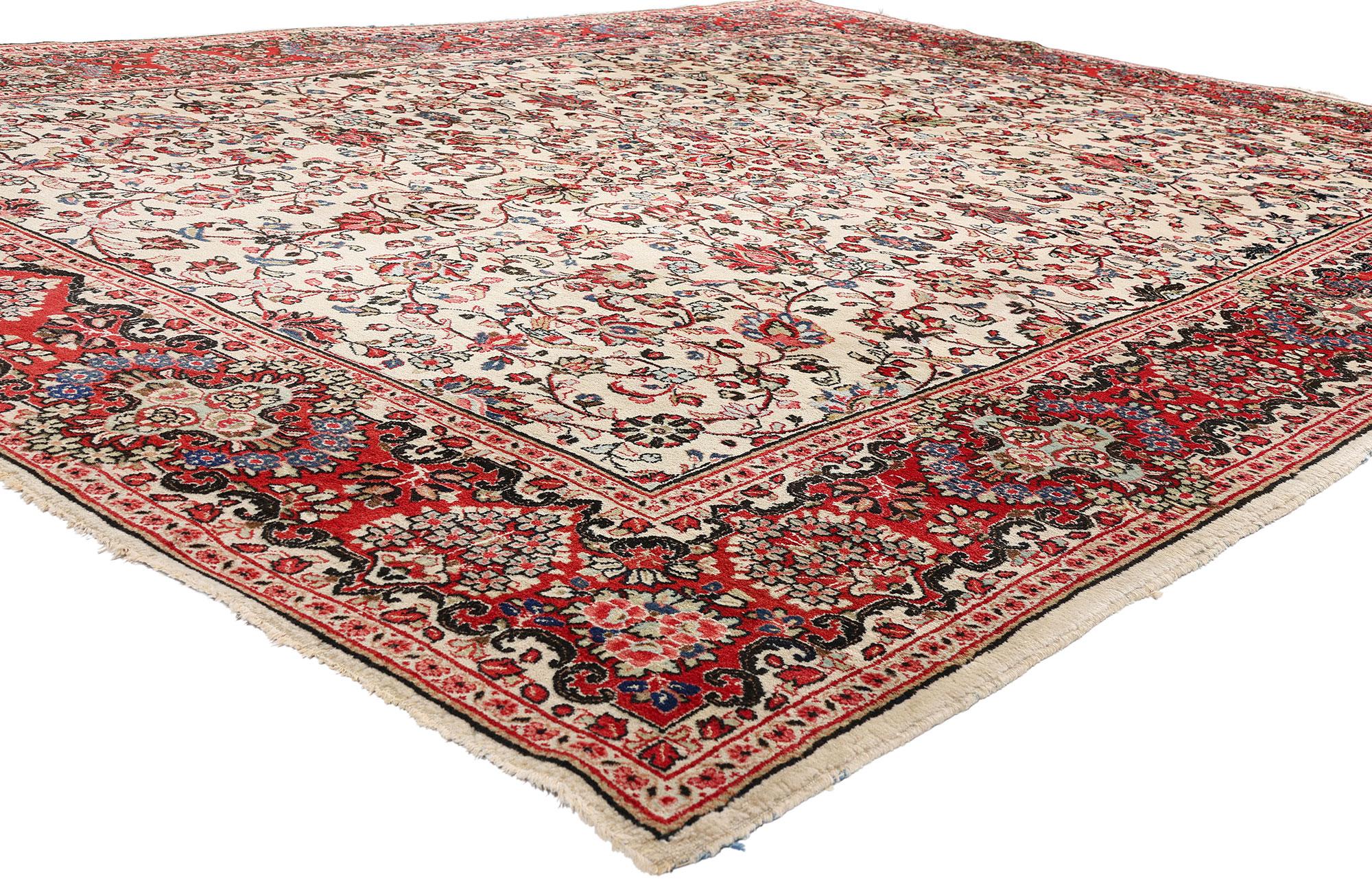 Tappeto persiano Sarouk vintage, l'eleganza neoclassica incontra il fascino del vecchio mondo in vendita 5