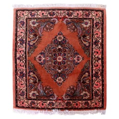 Vintage Persian Sarouk Rug, Rose Field Diamond Medallion, 2.3' x 2.6' - 1C1283