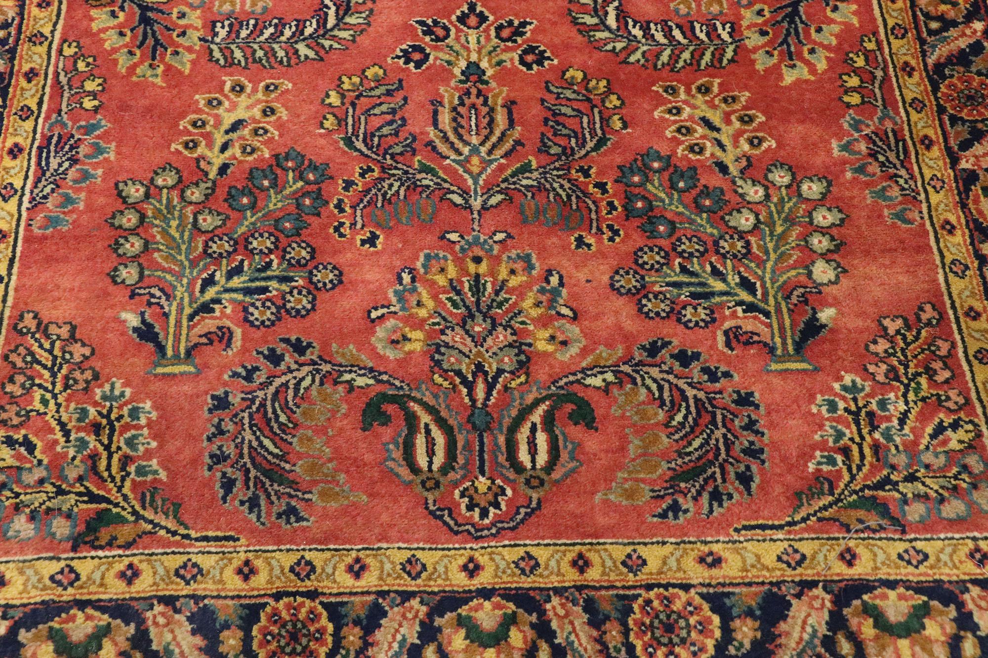 Persischer Sarouk-Teppich im romantischen Jacobean-Stil (Handgeknüpft) im Angebot