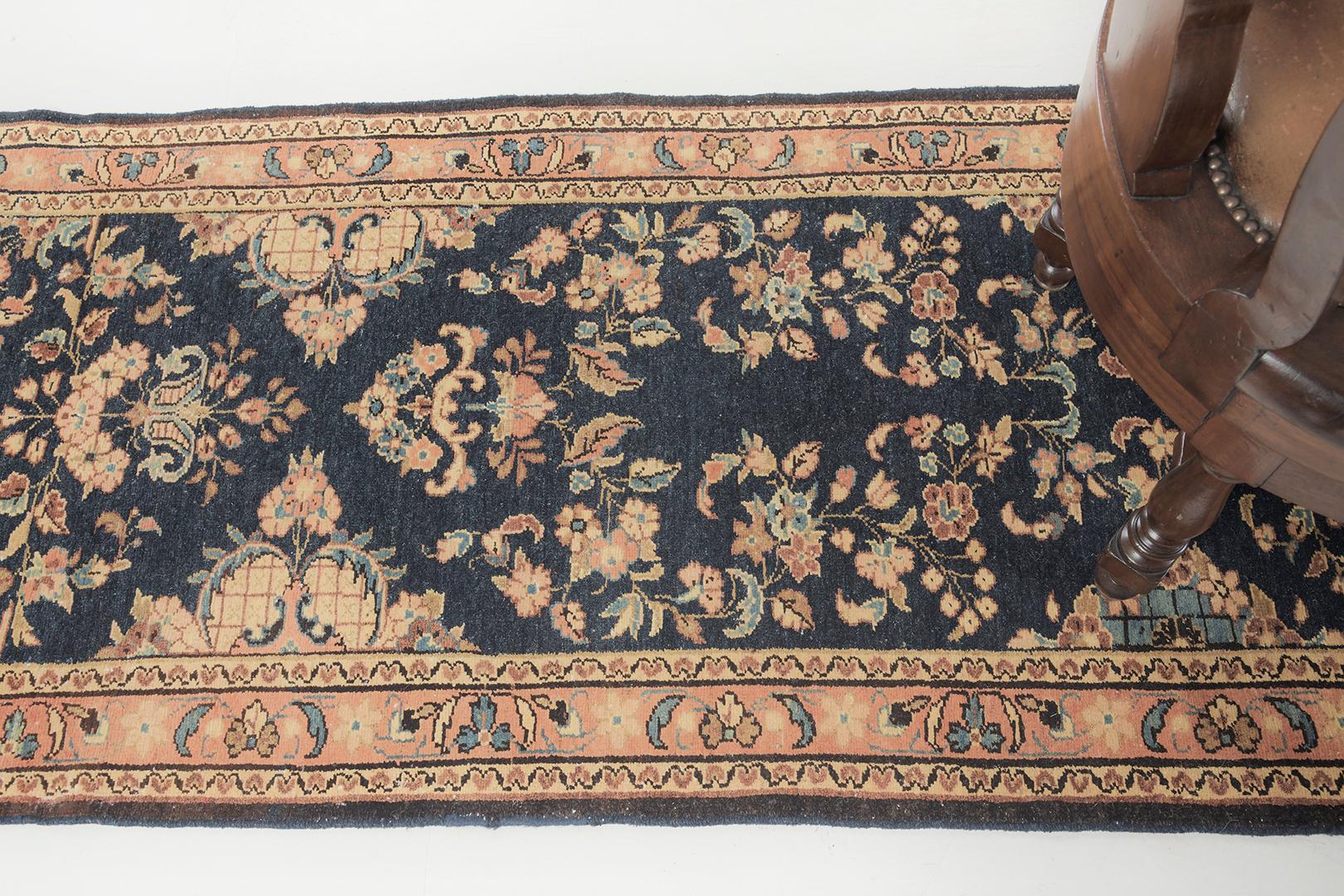Vintage Persian Sarouk Runner by Mehraban Rugs In Good Condition In WEST HOLLYWOOD, CA