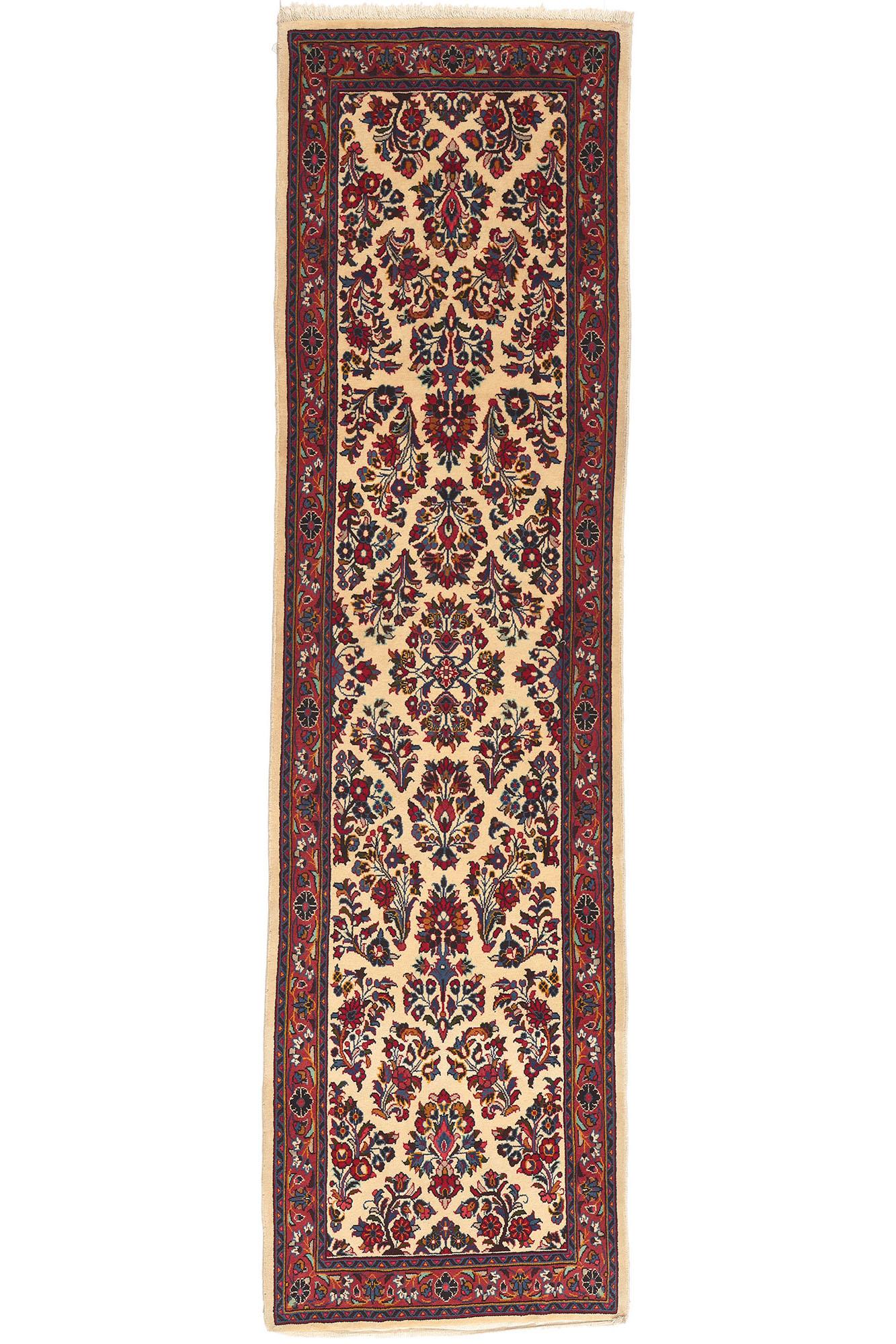 Vintage Persian Sarouk Runner, Stately Decadence Meets Stylish Durability For Sale 3