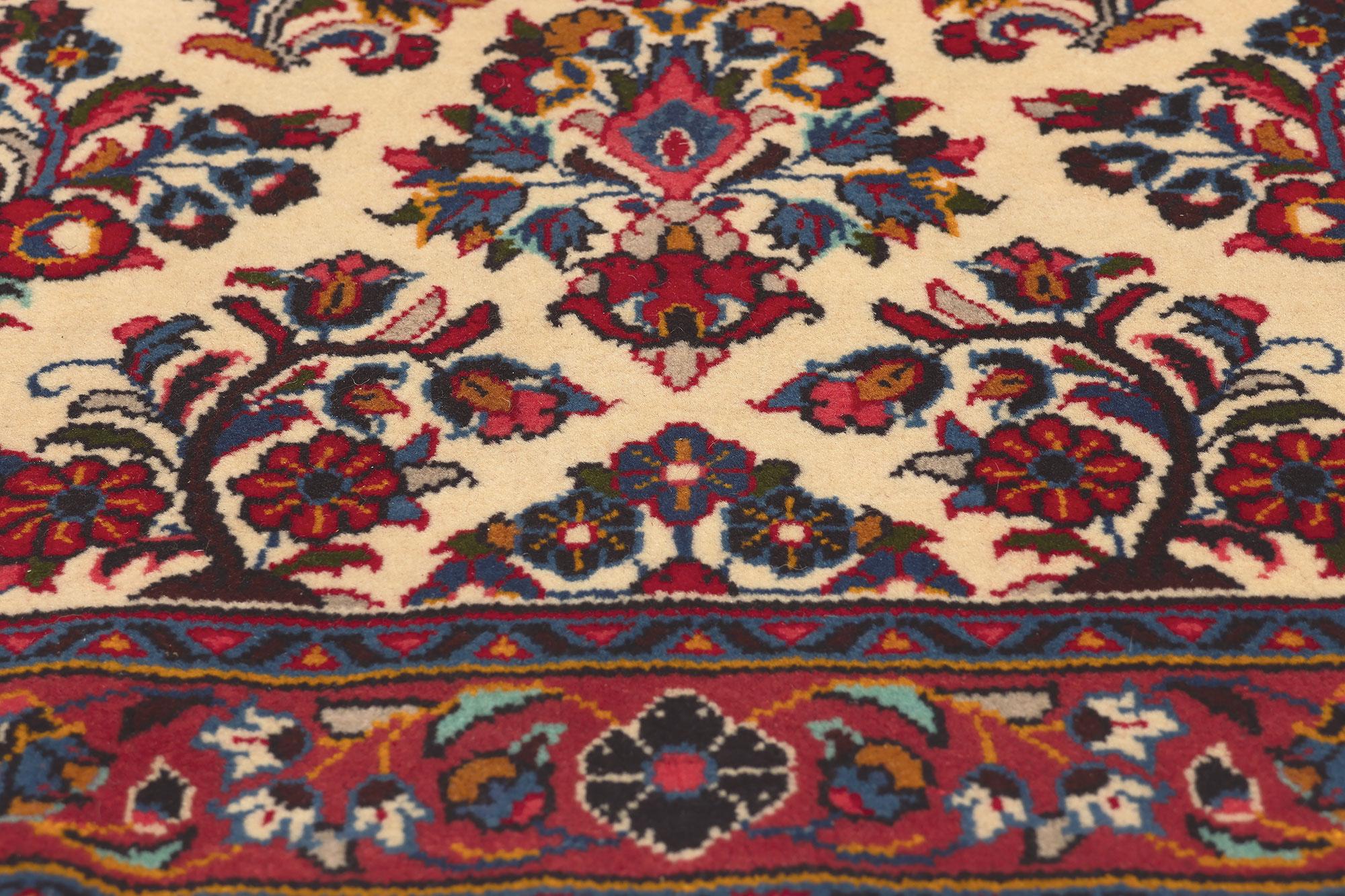 20th Century Vintage Persian Sarouk Runner, Stately Decadence Meets Stylish Durability For Sale