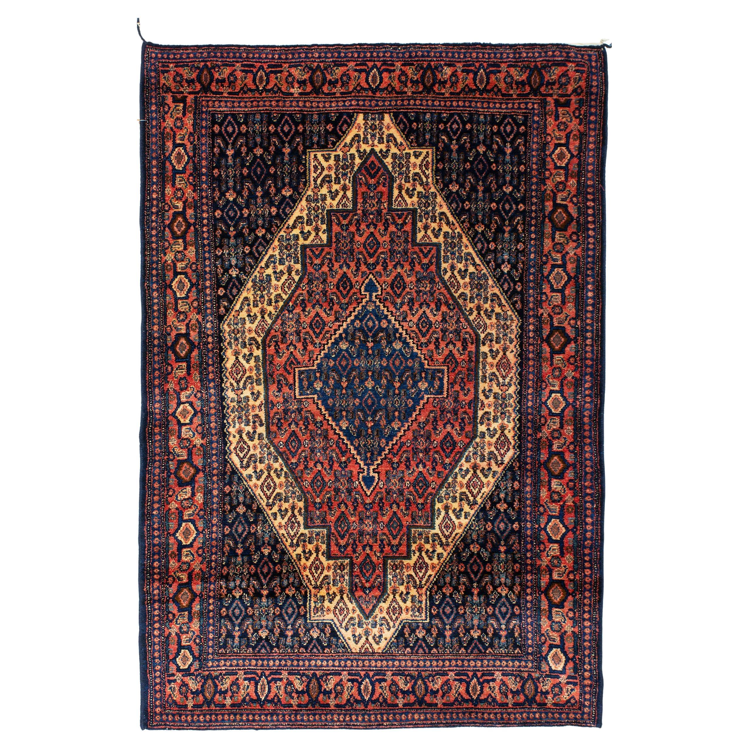 Vintage Persian Senna Rug For Sale