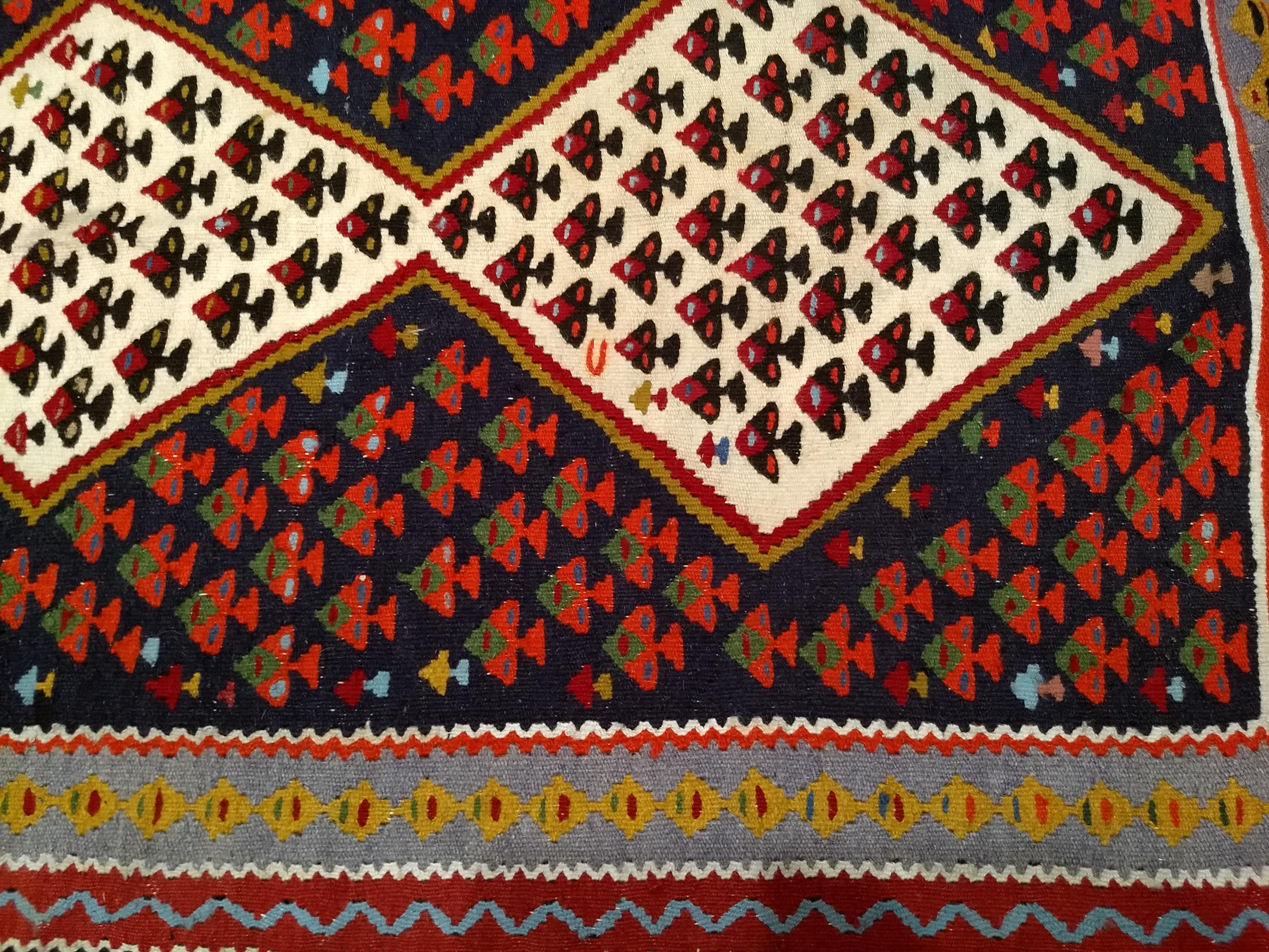 Vintage Persian Senneh Kilim, 3’ 3” x 5’ 8” For Sale 4