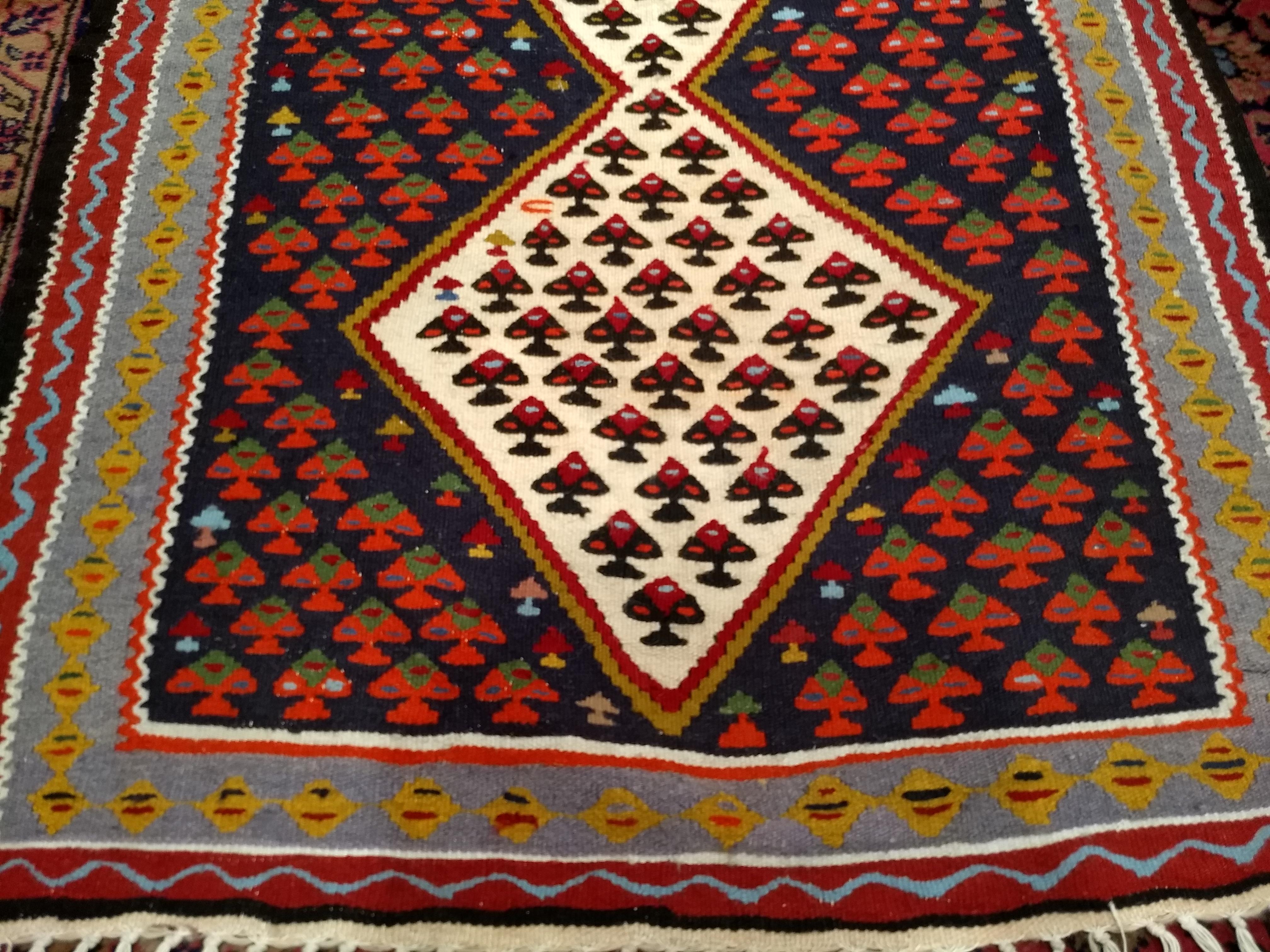 Vintage Persian Senneh Kilim, 3’ 3” x 5’ 8” For Sale 2