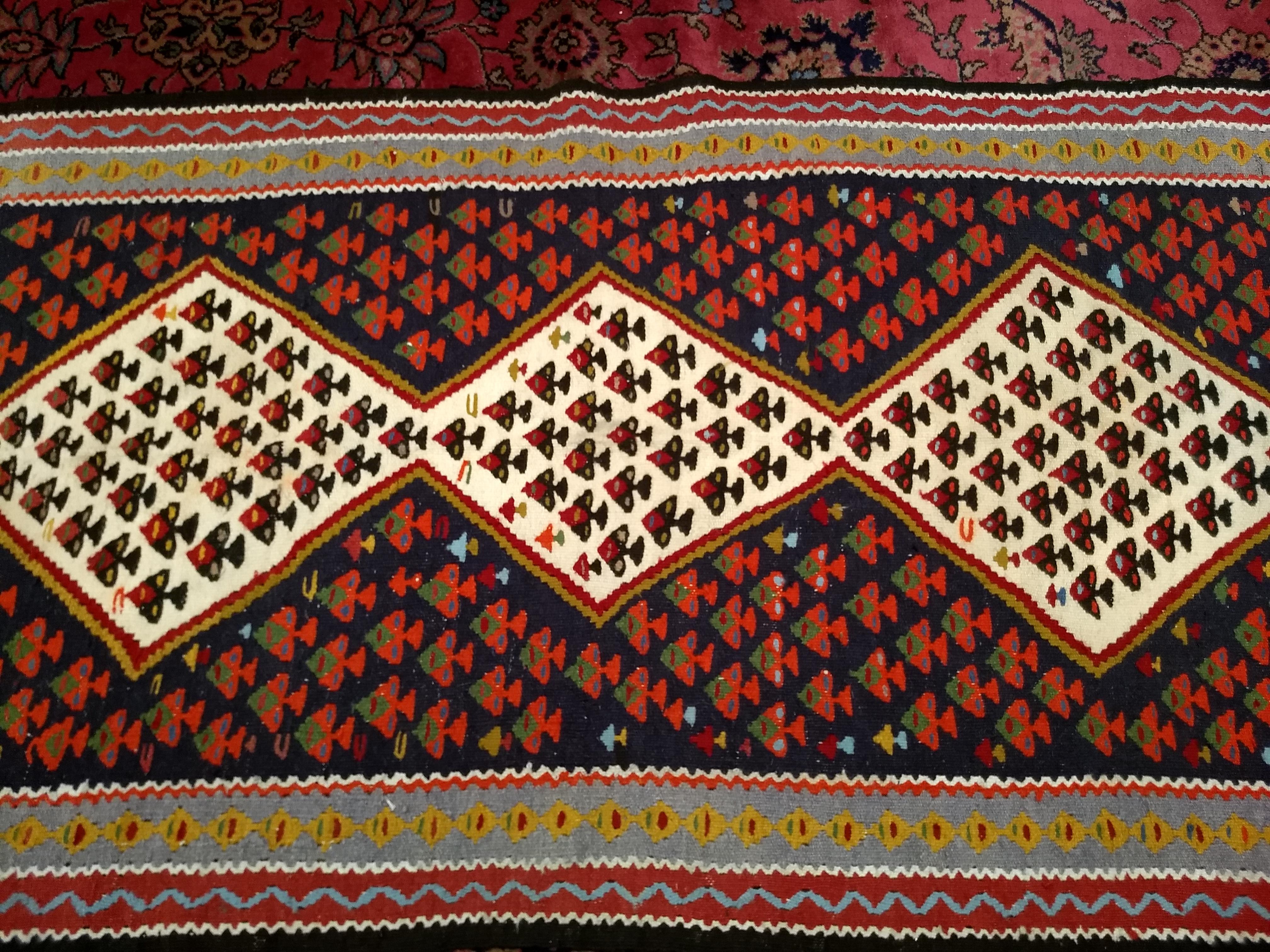 Vintage Persian Senneh Kilim, 3’ 3” x 5’ 8” For Sale 3