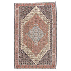 Vintage Persian Senneh Kilim Rug with Farmhouse Cottage Style