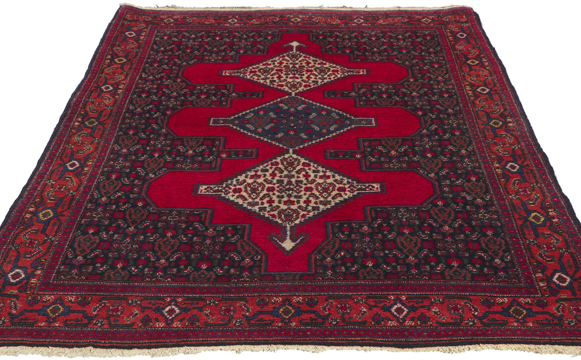 Tribal Vintage Persian Senneh Rug For Sale