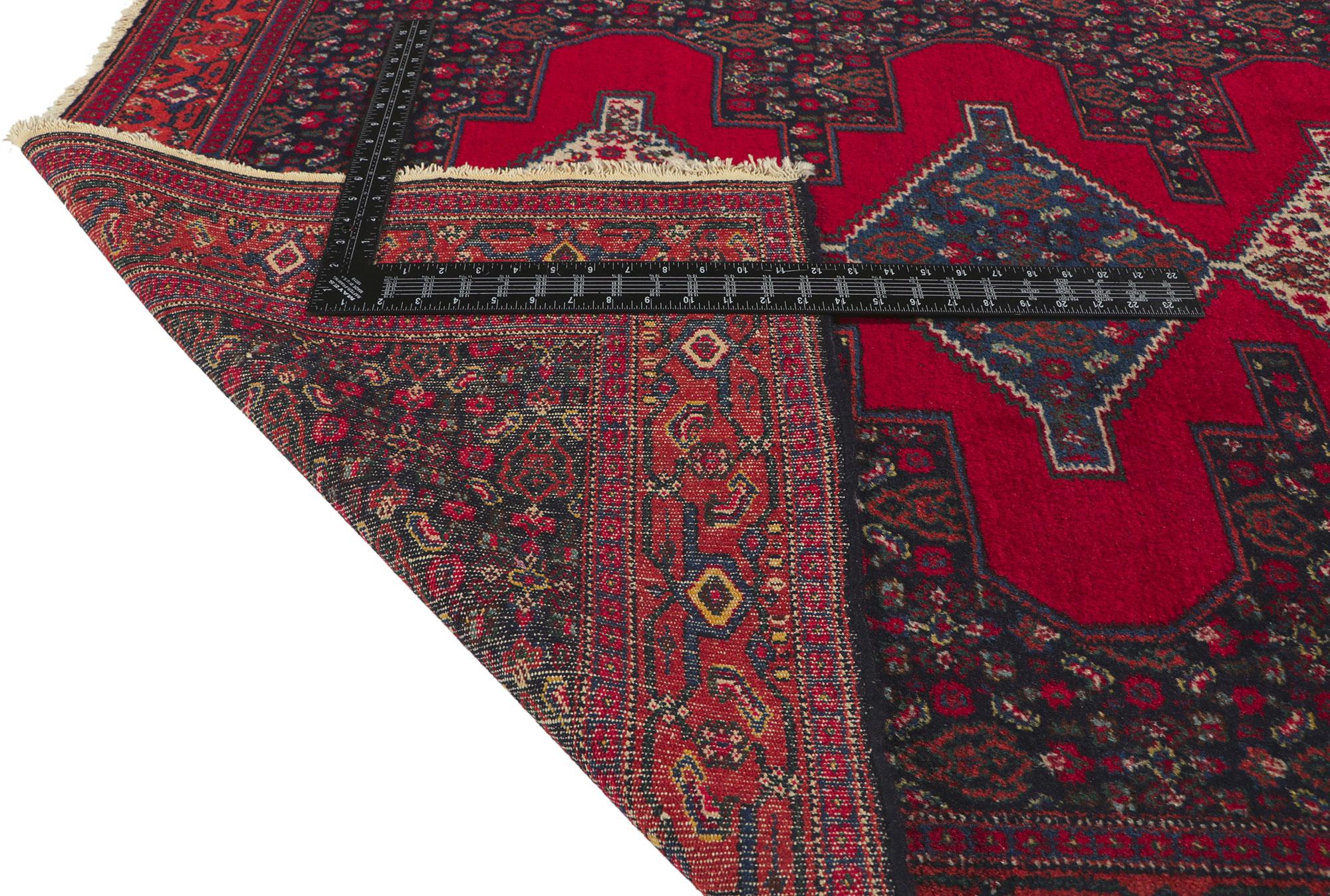 Noué à la main Tapis persan vintage Senneh en vente