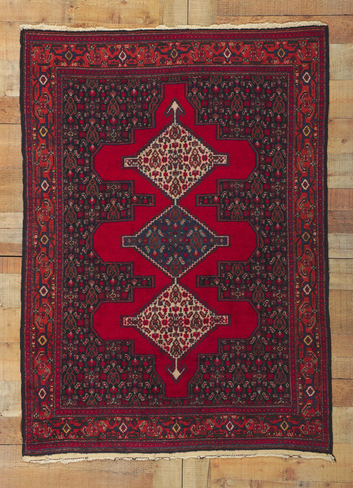 Vintage Persian Senneh Rug For Sale 1