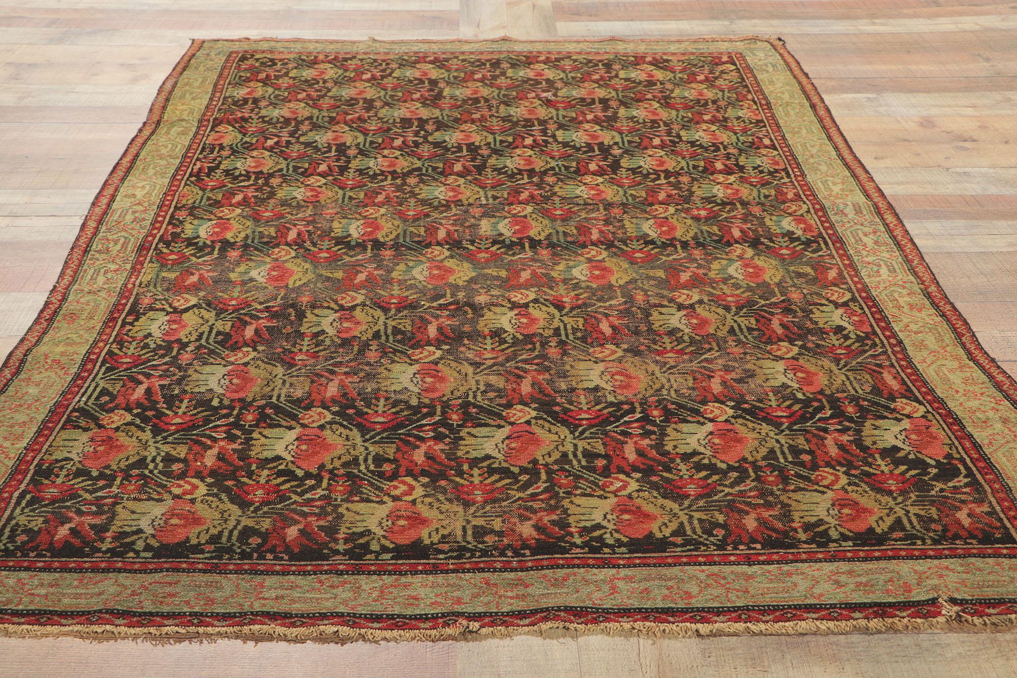 Vintage Persian Senneh Rug with American Colonial Style For Sale 2