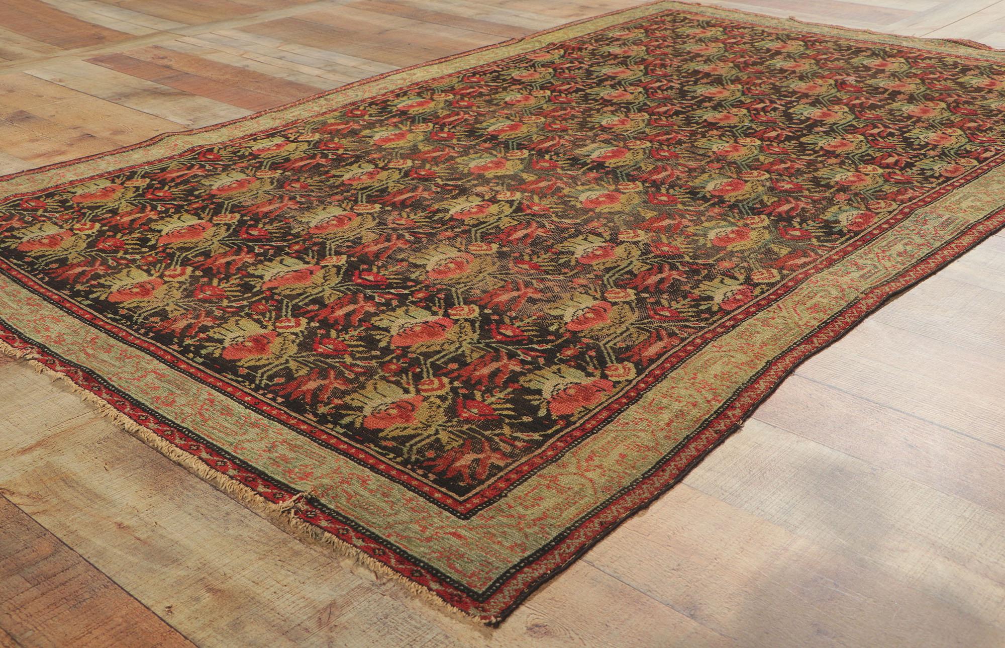 Vintage Persian Senneh Rug with American Colonial Style For Sale 1