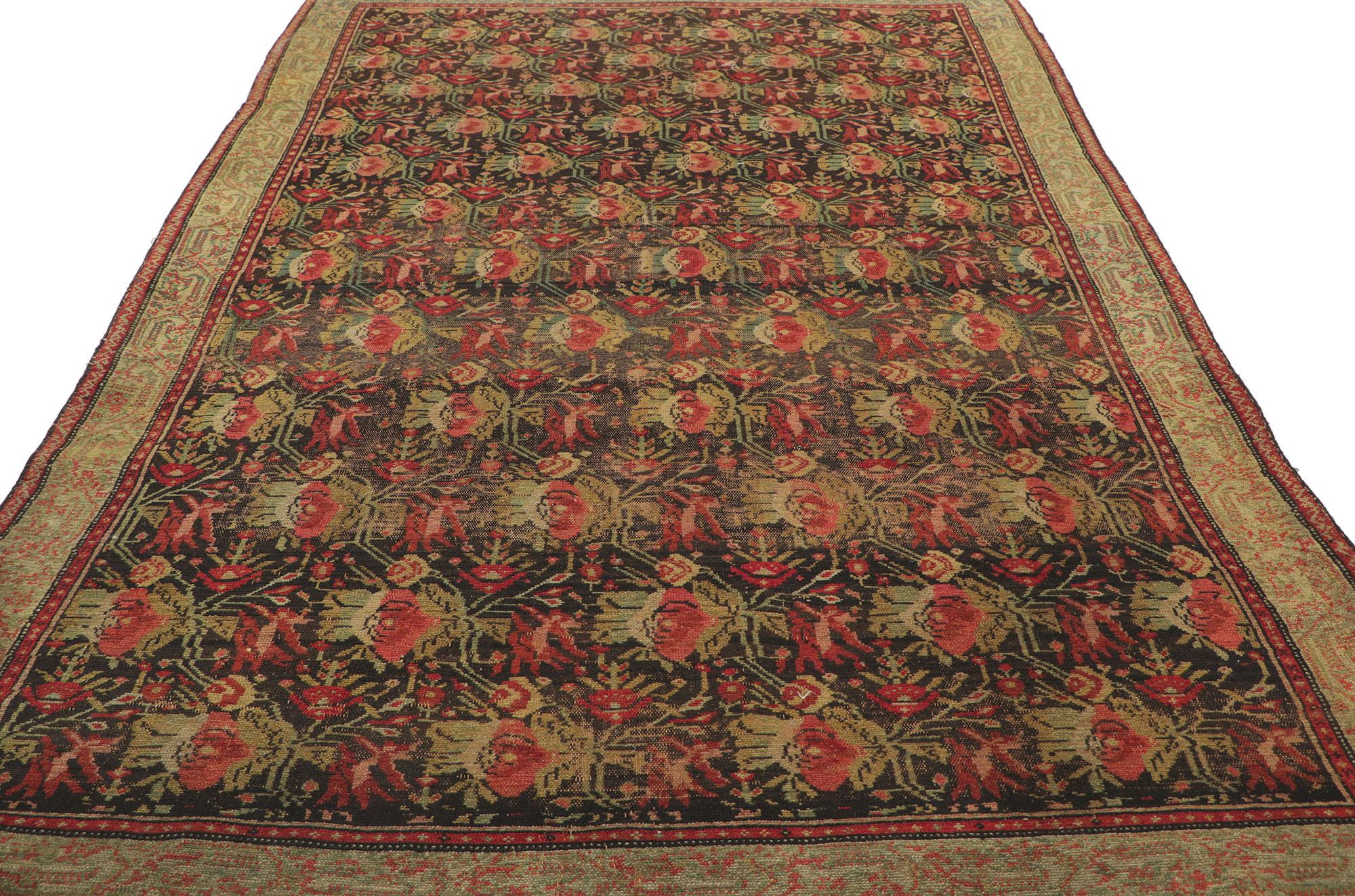20th Century Vintage Persian Senneh Rug with American Colonial Style For Sale