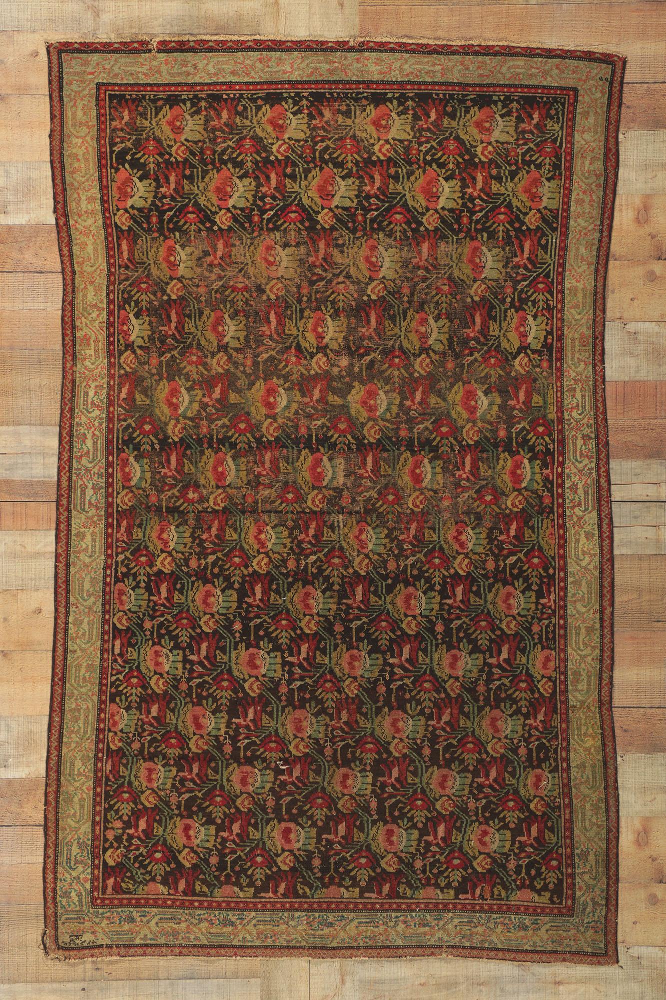 Vintage Persian Senneh Rug with American Colonial Style For Sale 3