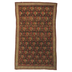 Tapis persan vintage Senneh avec style colonial américain