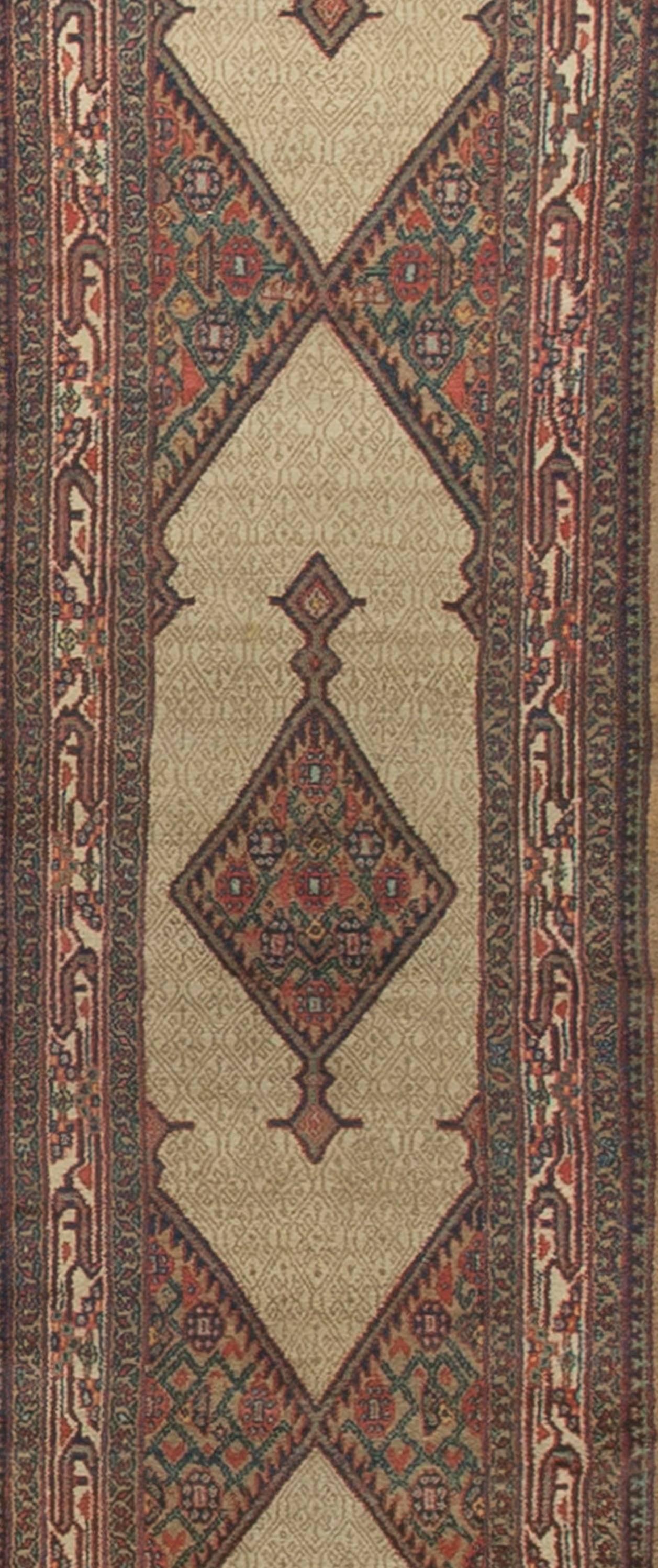 Vintage Persian Serab Camel Hair Runner circa 1930. This runner is woven using camel hair which is strong and resilient. Camel hair rugs are not that typical and are rare to find. They were woven in a handful of tribal area including Serab where