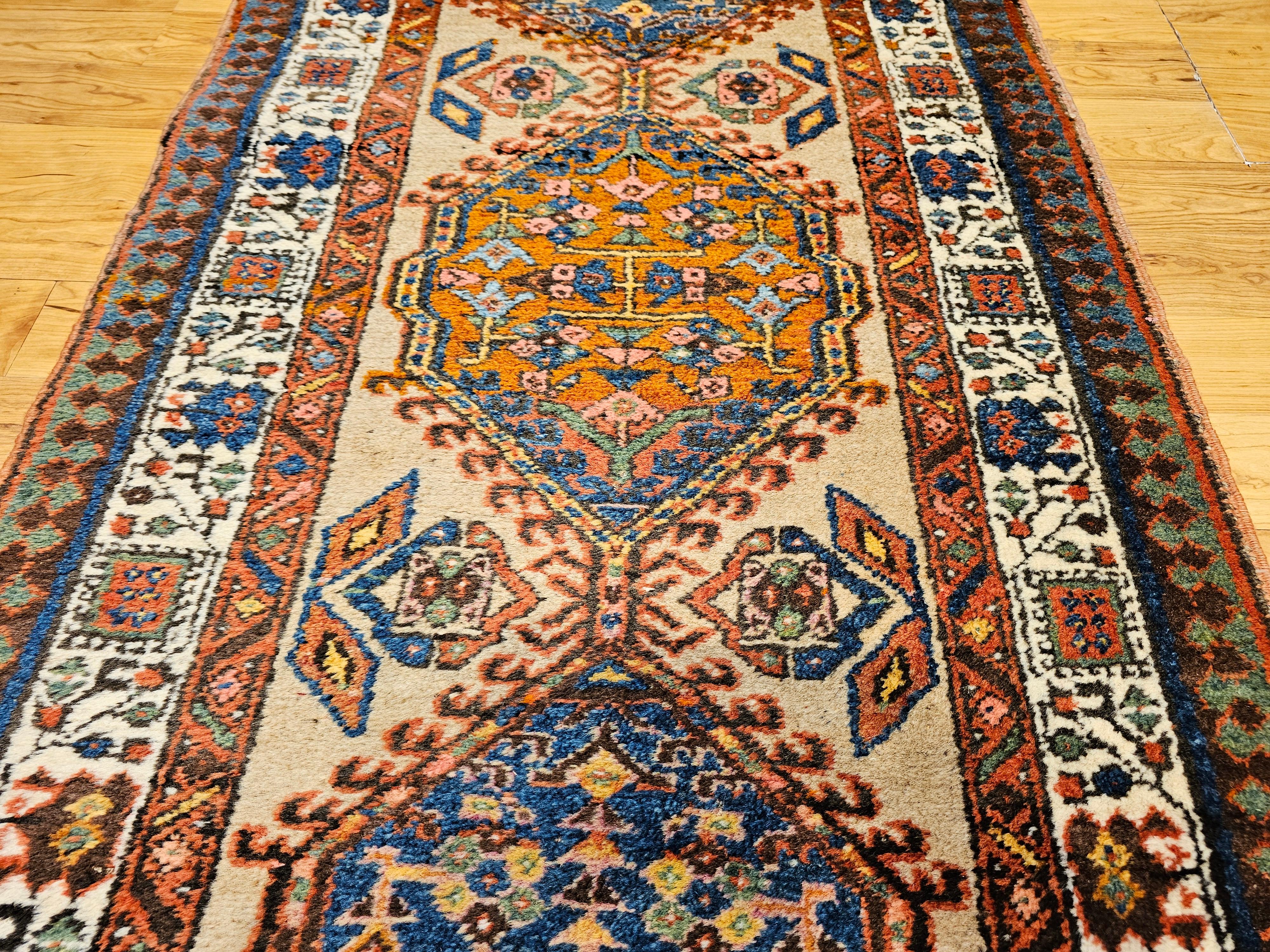 Persischer Serab-Läufer im geometrischen Muster, Vintage im Angebot 4