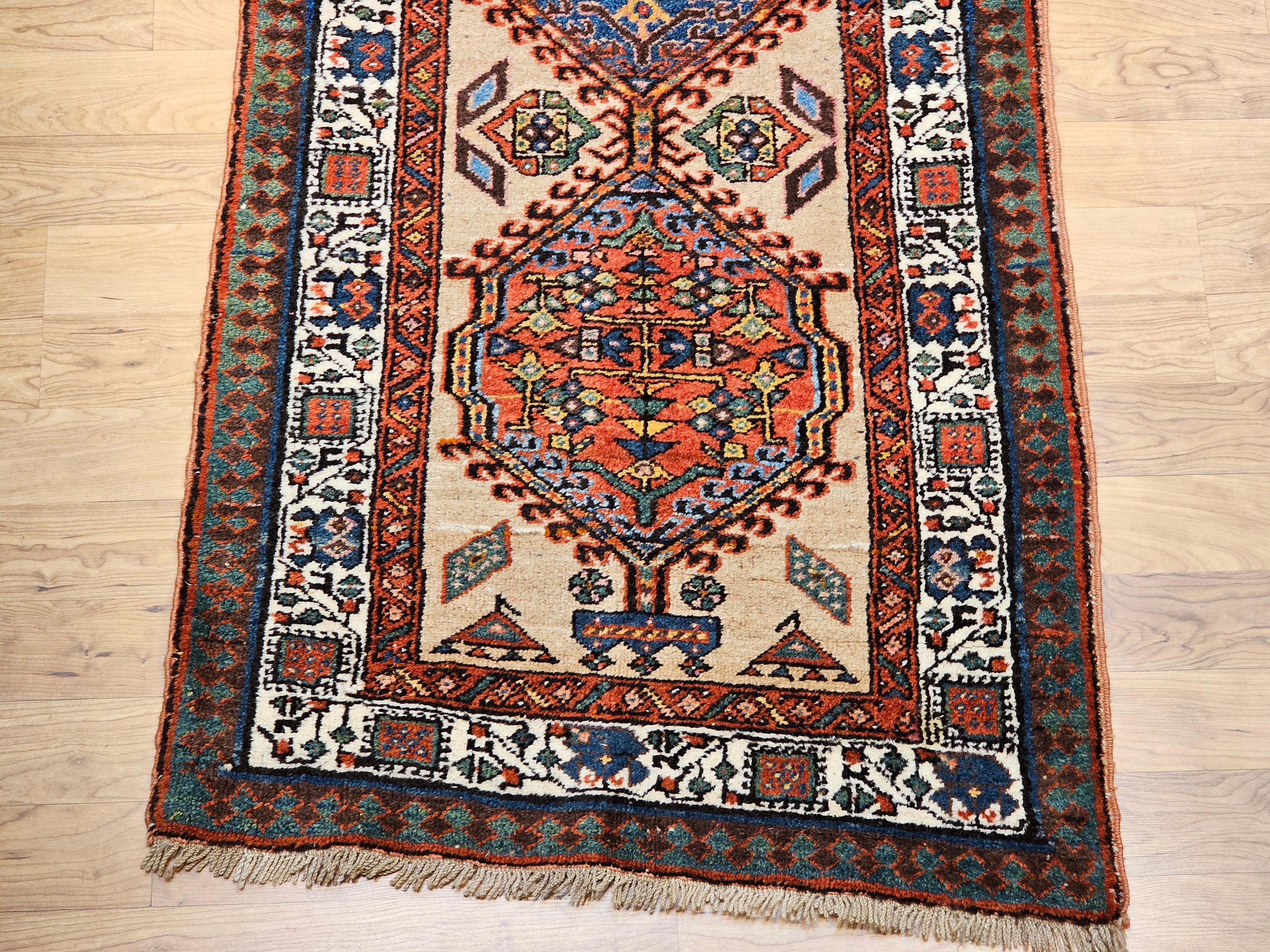 Persischer Serab-Läufer im geometrischen Muster, Vintage im Zustand „Gut“ im Angebot in Barrington, IL