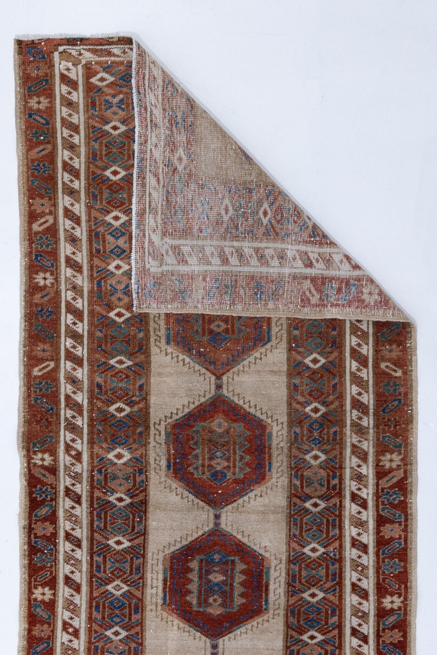 Vintage Persian Serab Runner Rug In Good Condition For Sale In West Palm Beach, FL
