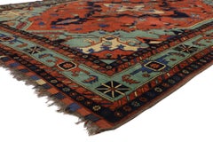 Vintage Persian Serapi Rug Design with English Gothic Downton Abbey Style