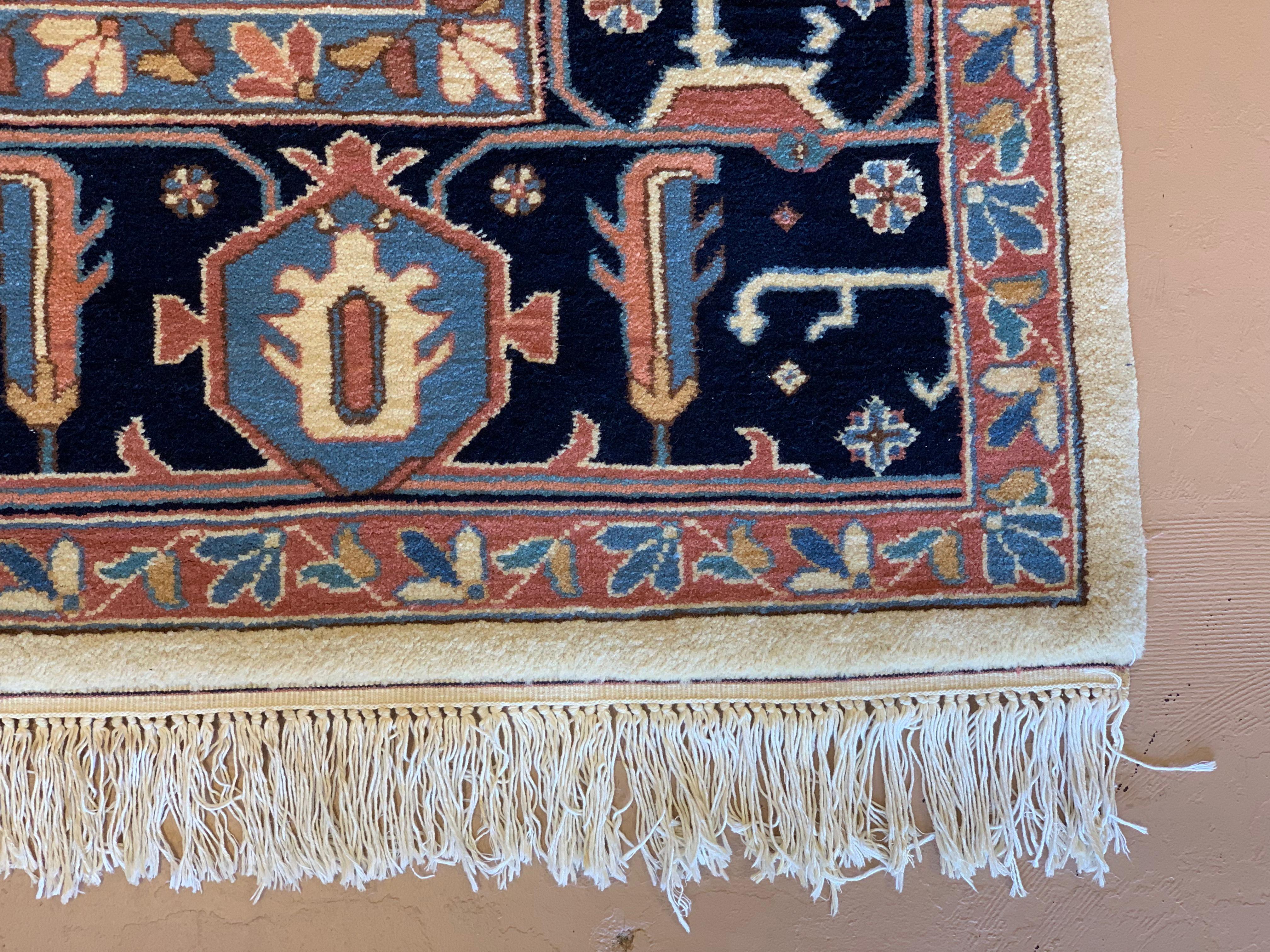 Vintage Persian Serapi Style Rug, Signed, circa 1940s For Sale 3