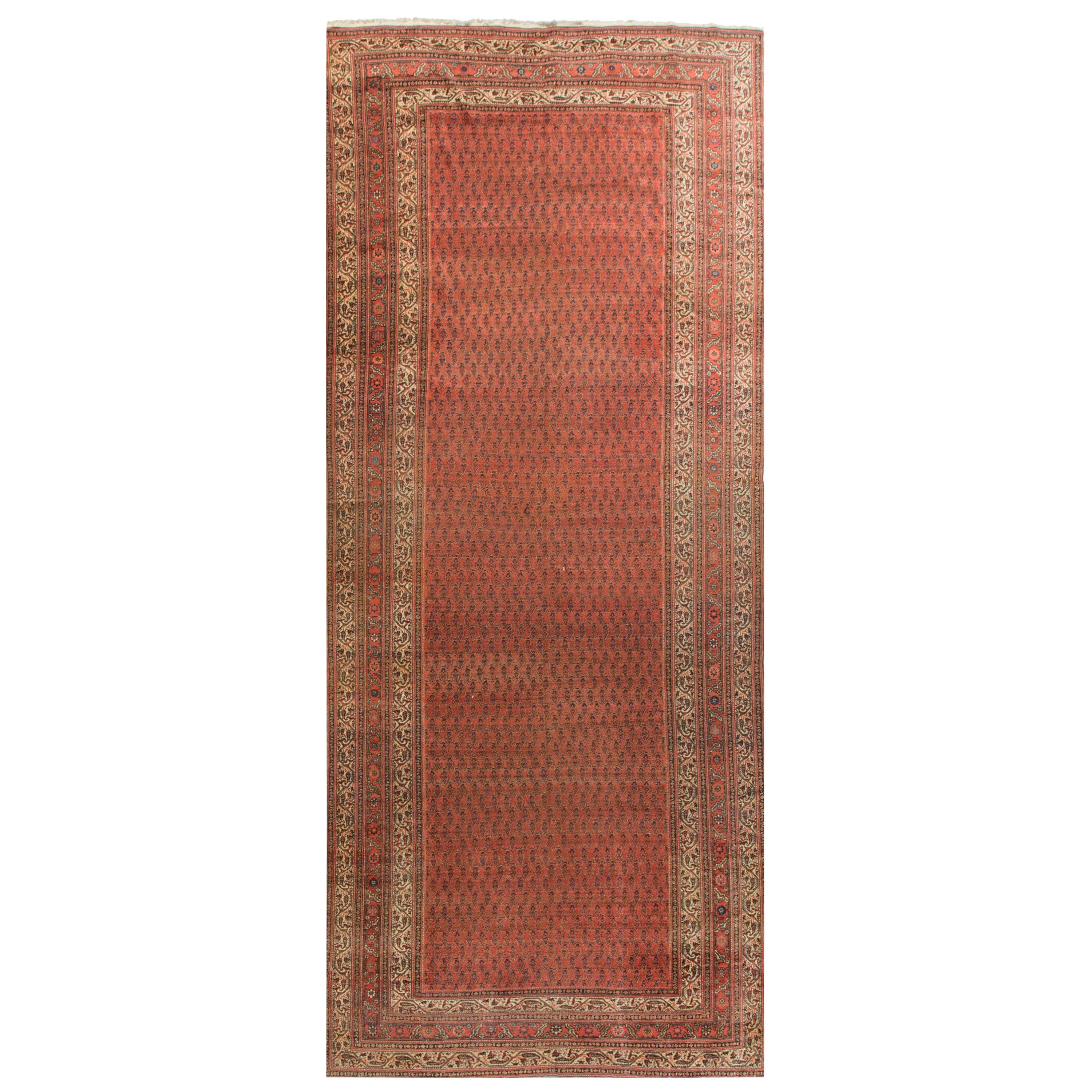 Vintage Persian Sereband circa 1930 Corridor Rug Carpet 7' x 16' For Sale