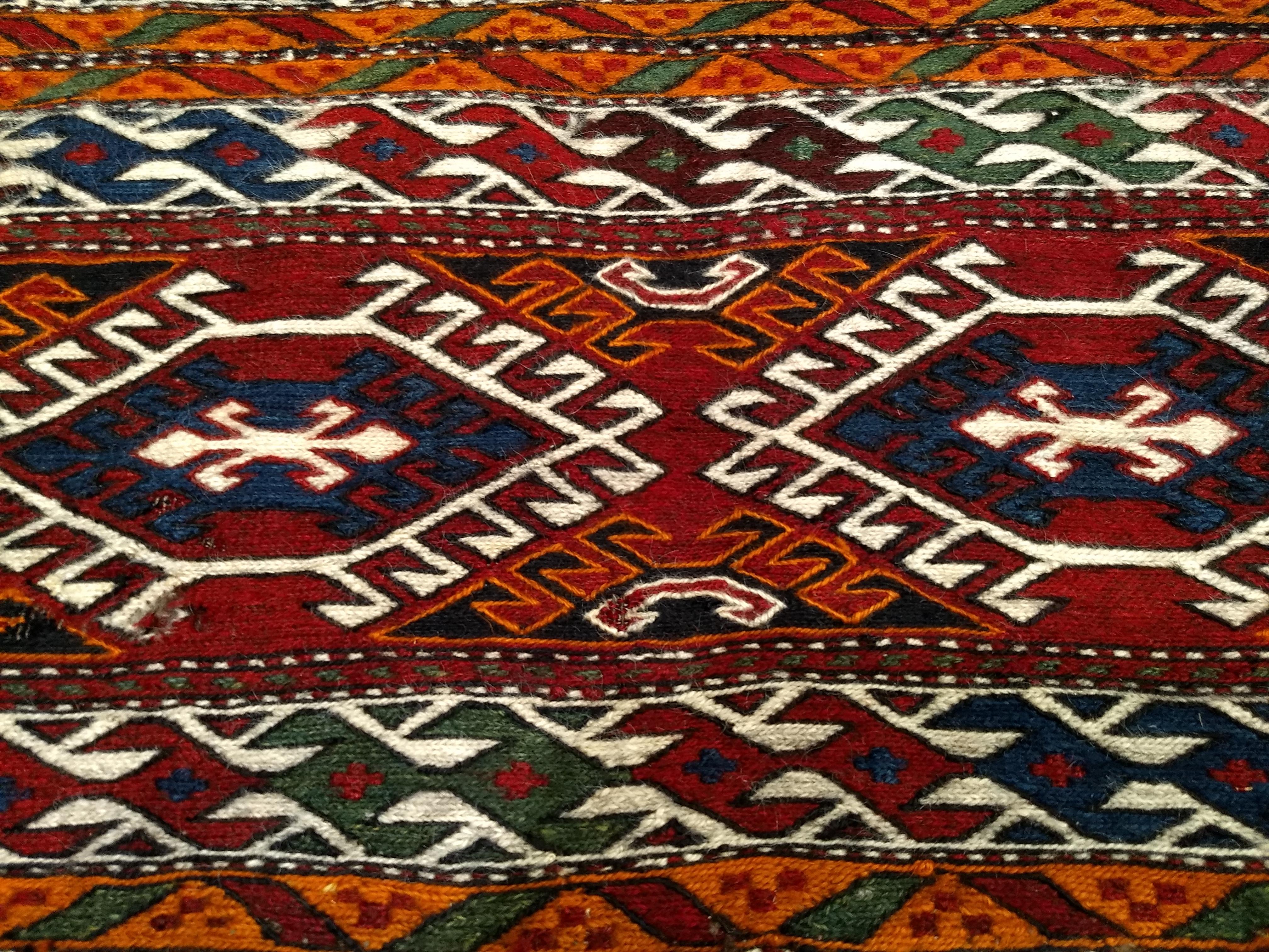 XIXe siècle Panneau Mafrash persan Shahsavan Soumak en vente